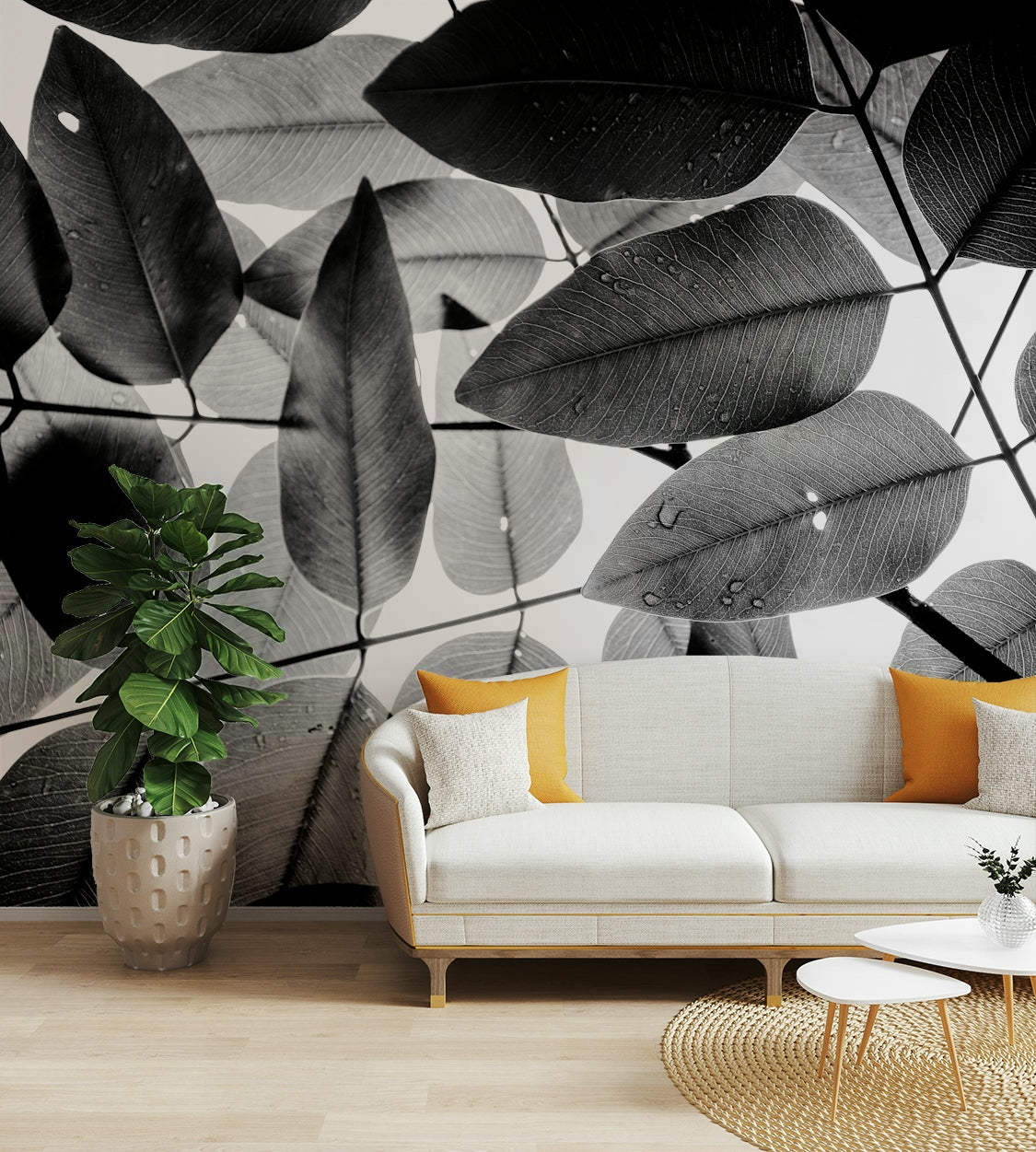 Experiments with Leaves I Wall Mural