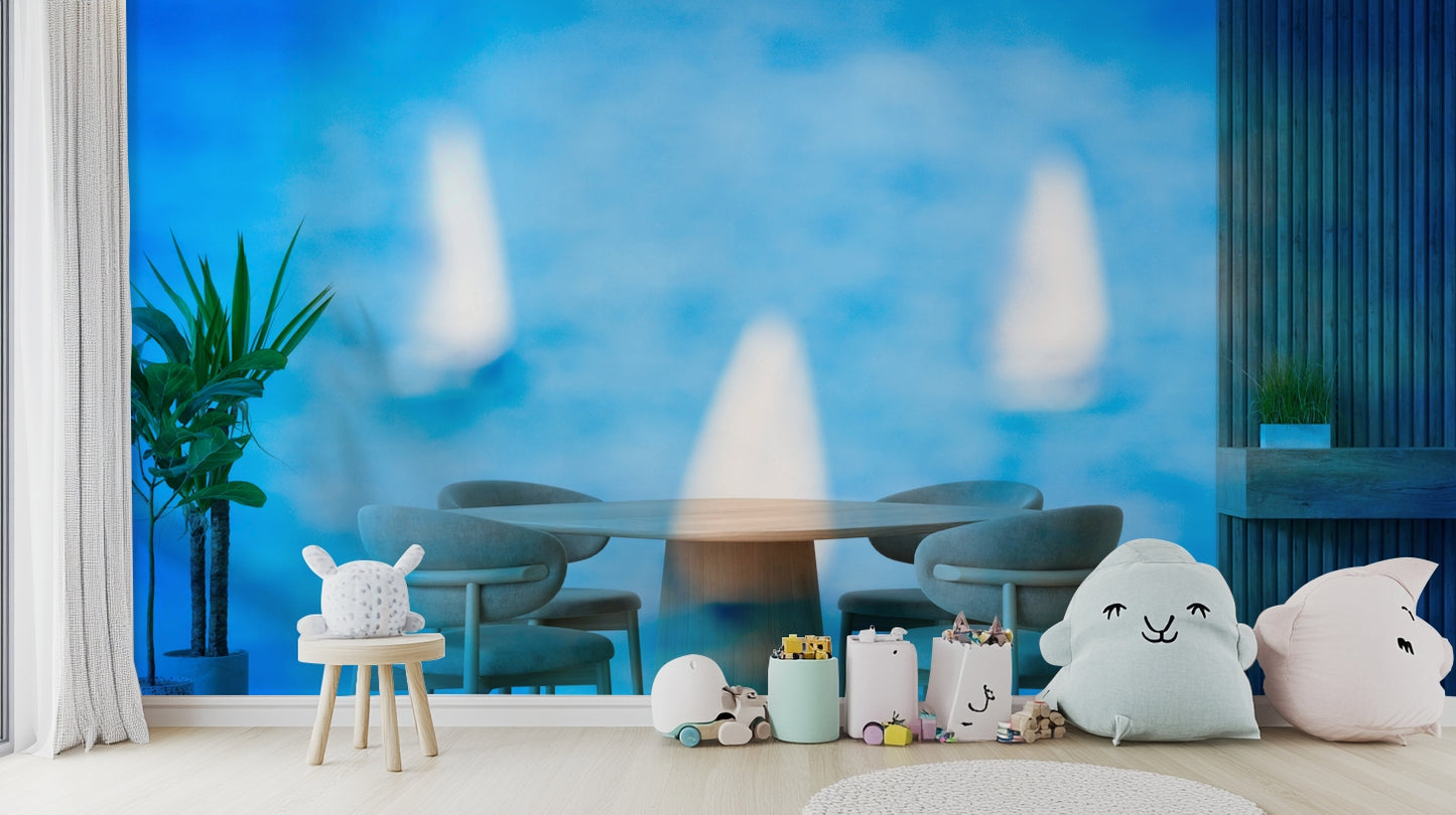 3 Sailboats Wall Mural