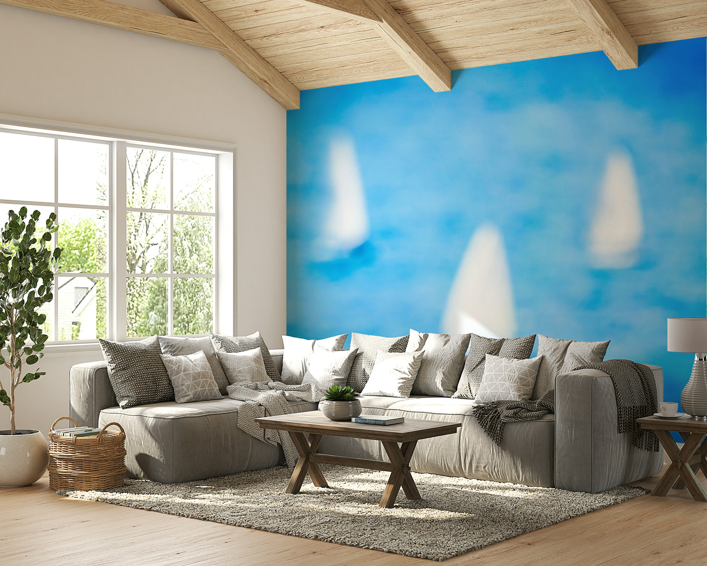 3 Sailboats Wall Mural