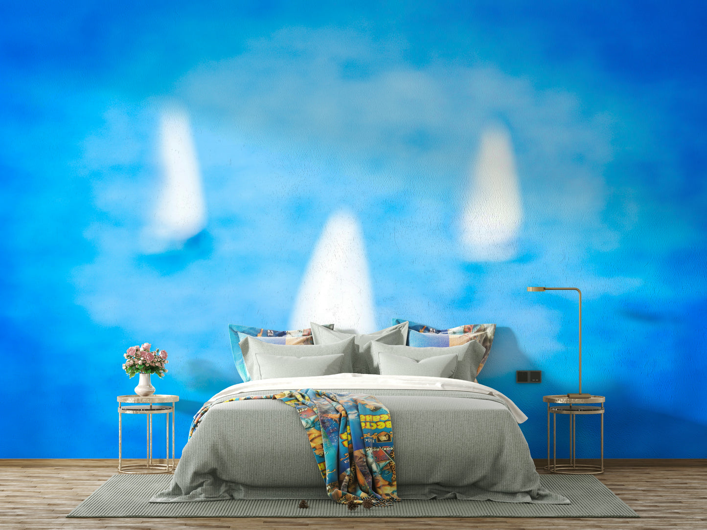 3 Sailboats Wall Mural