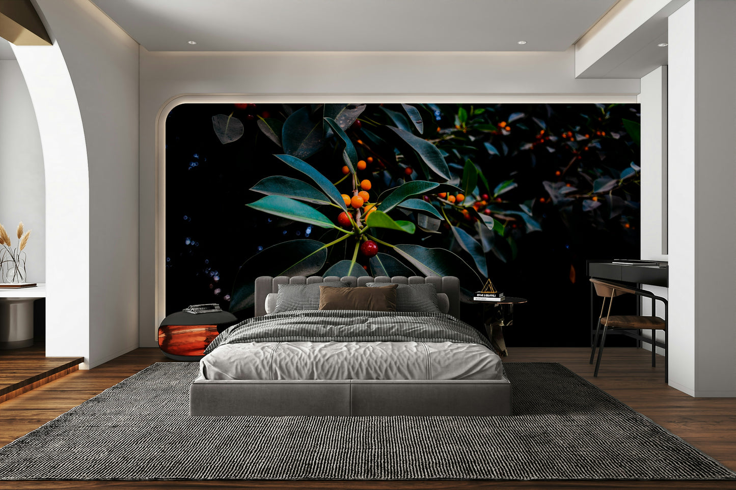Orange, Green and Dark Wall Mural