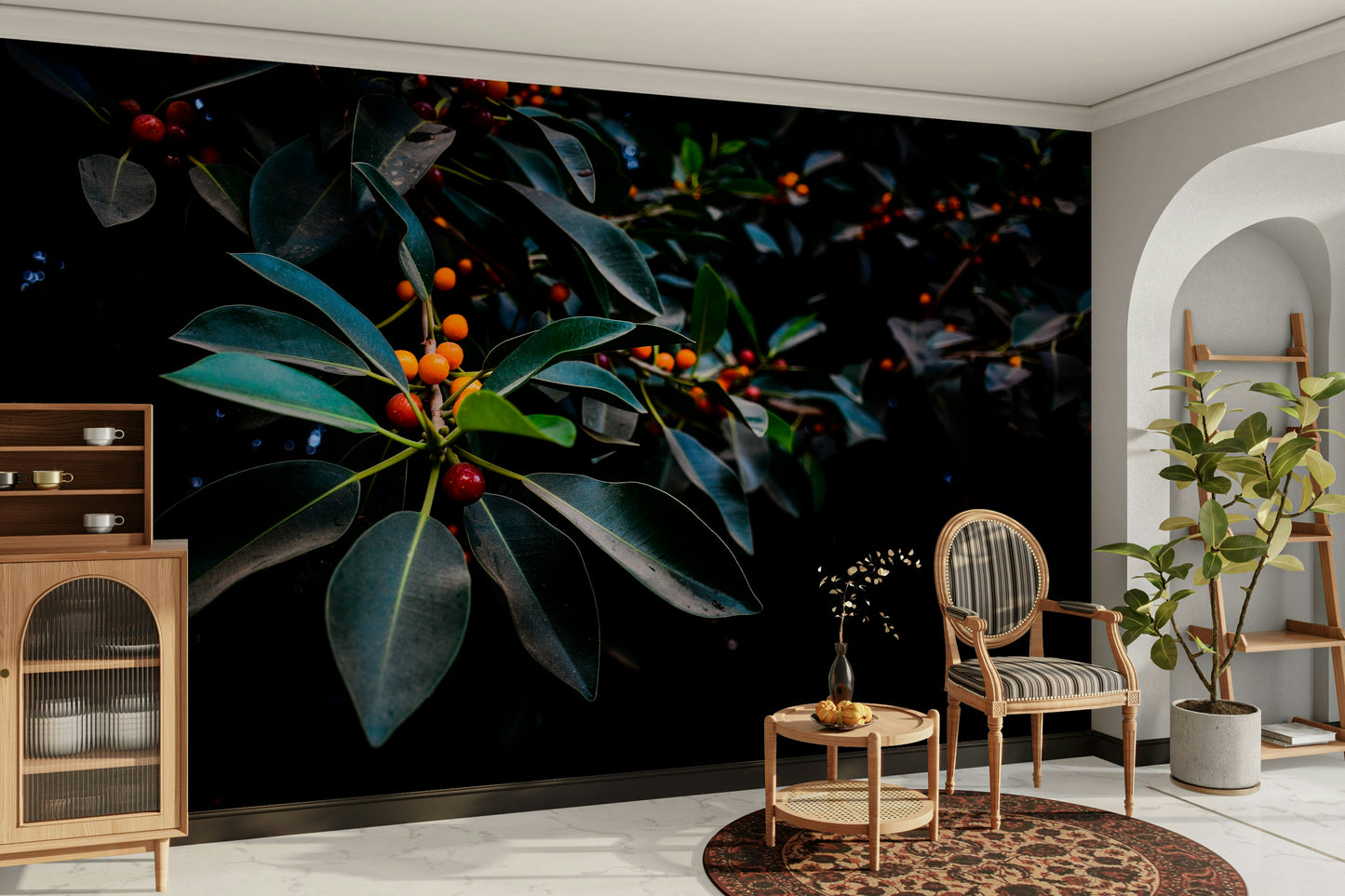 Orange, Green and Dark Wall Mural