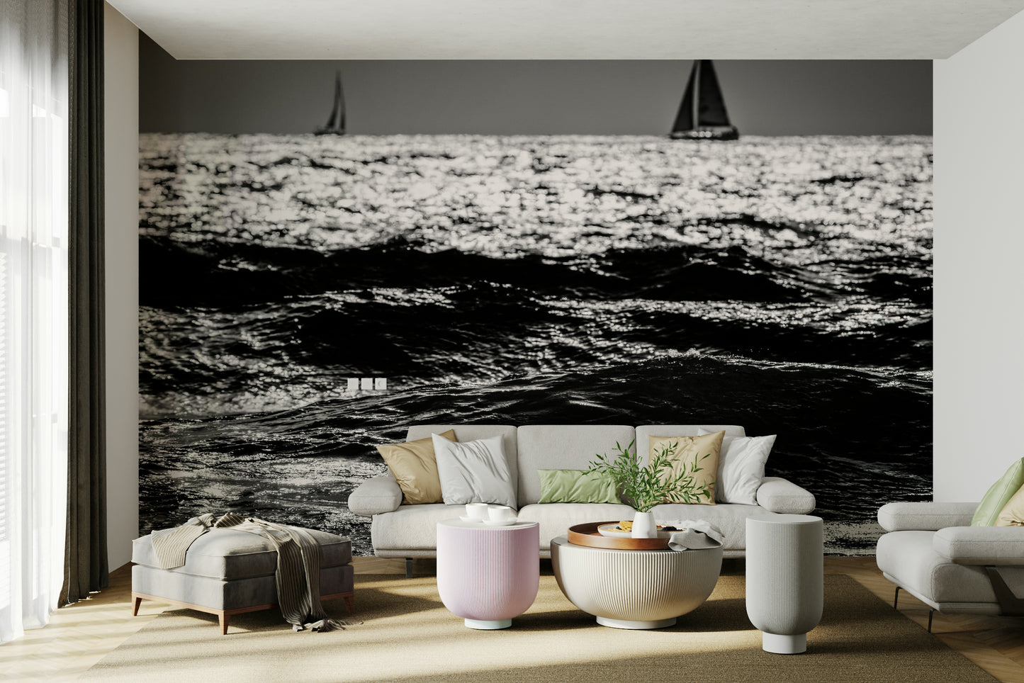 Two Sailboats Wall Mural
