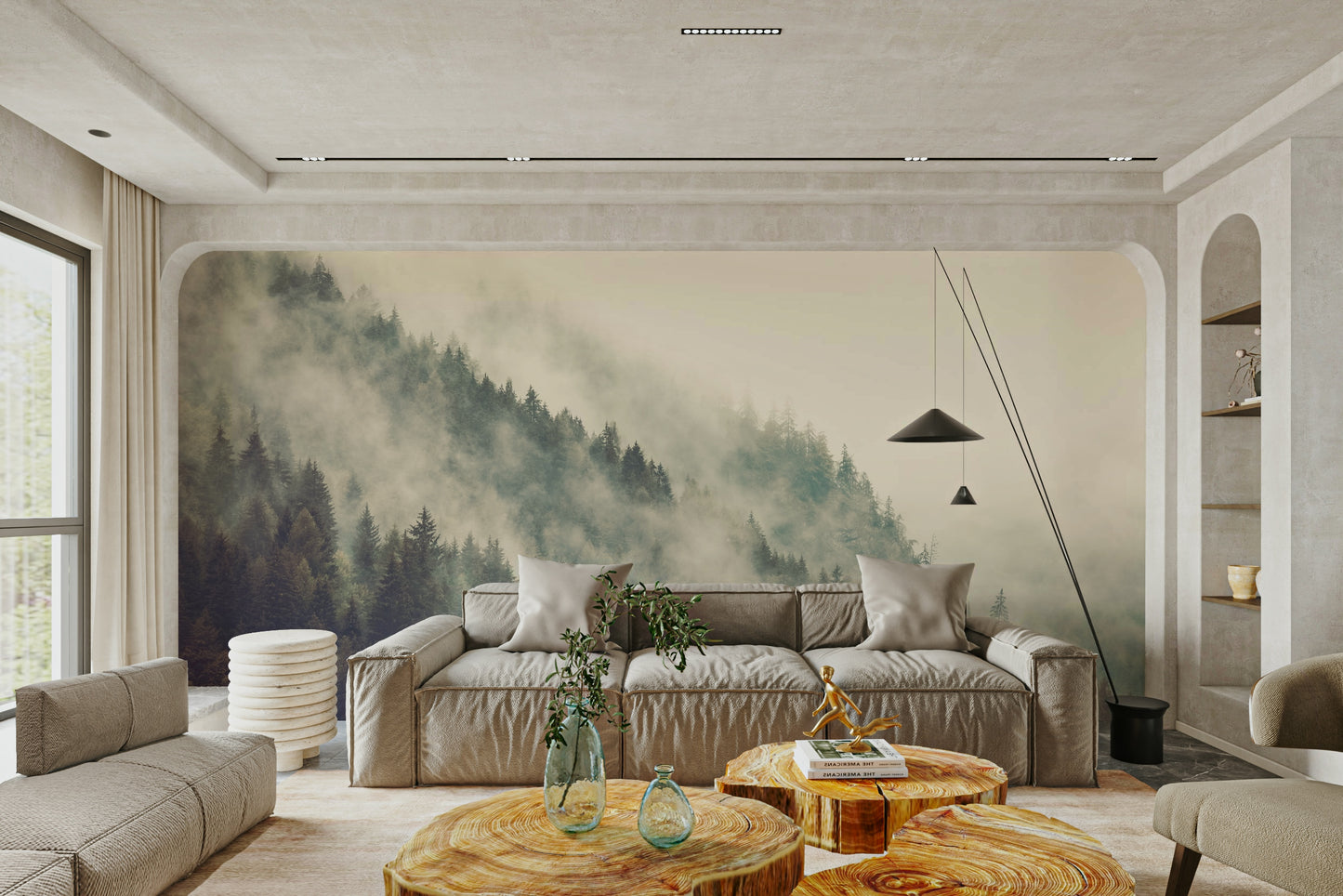 Misty Mountainside Wall Mural