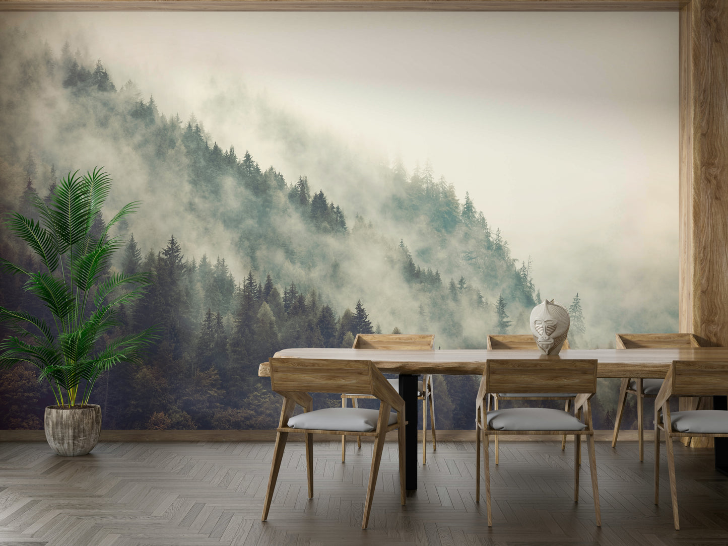 Misty Mountainside Wall Mural
