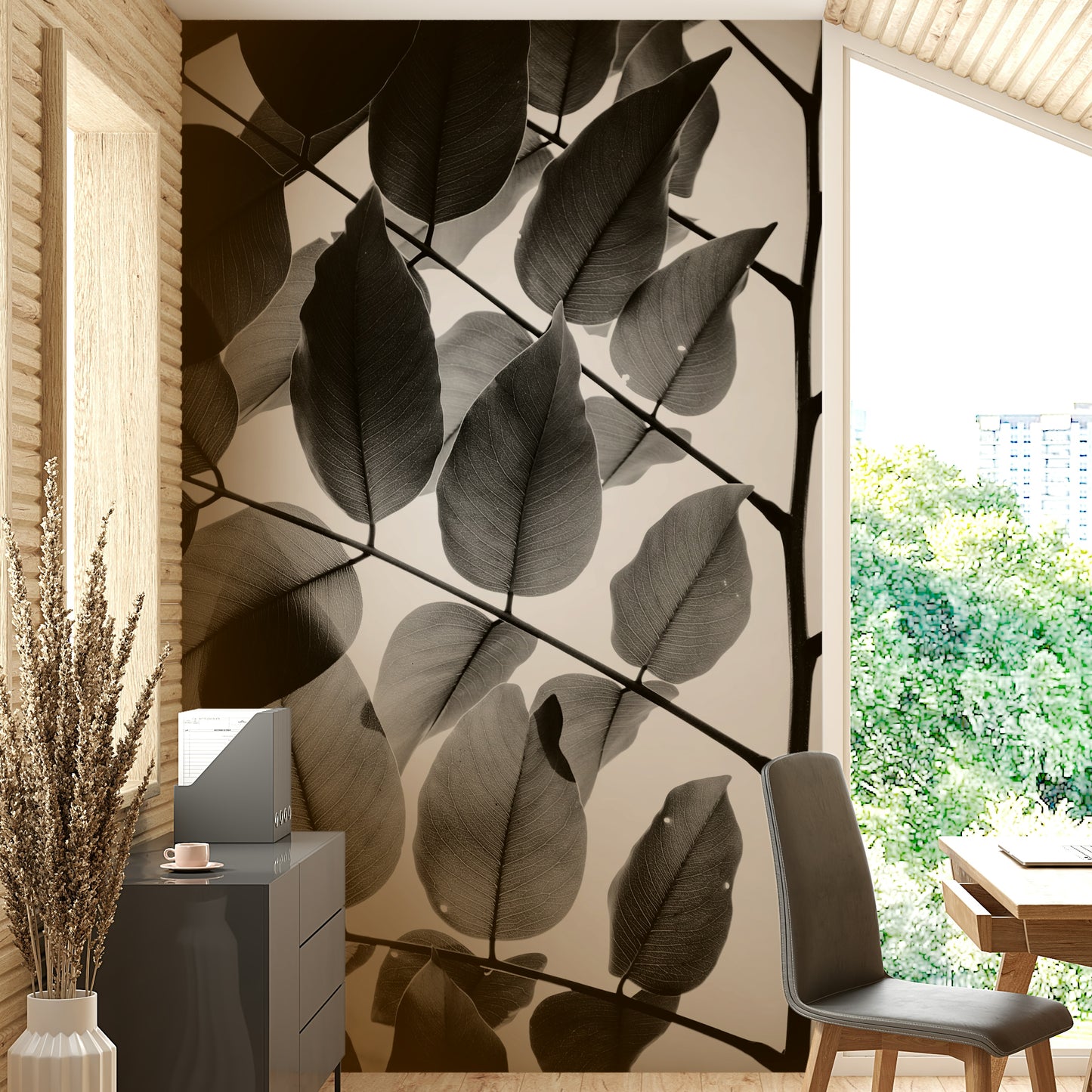 Branches and Leaves II Wall Mural