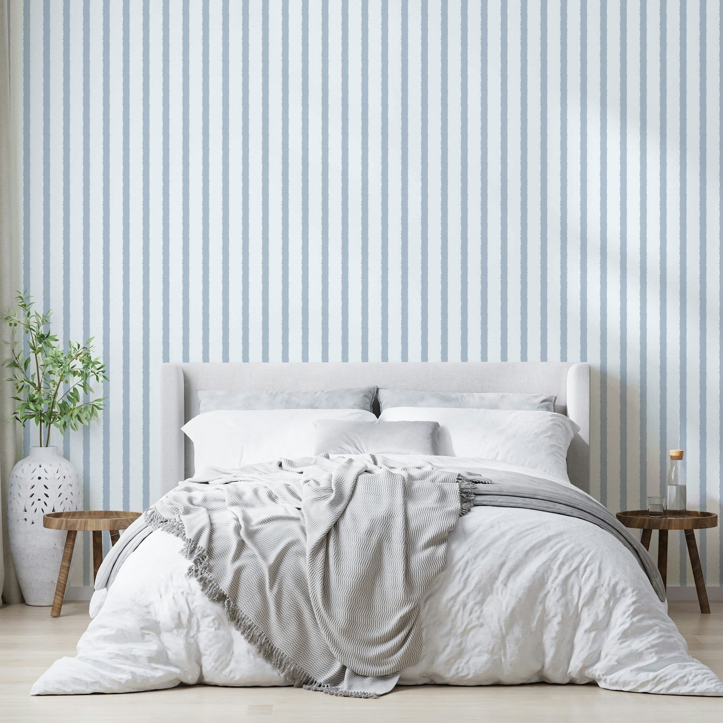 Organic Stripes in Light Blue Wallpaper⁠