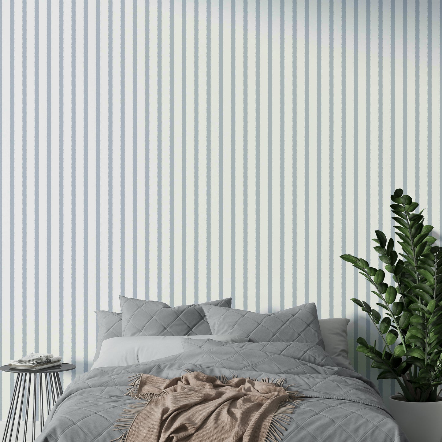 Organic Stripes in Light Blue Wallpaper⁠