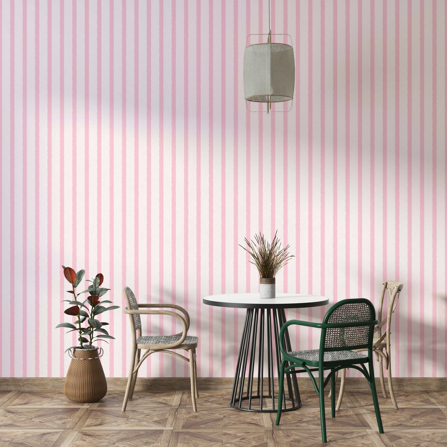 Organic Stripes Pink Wallpaper⁠
