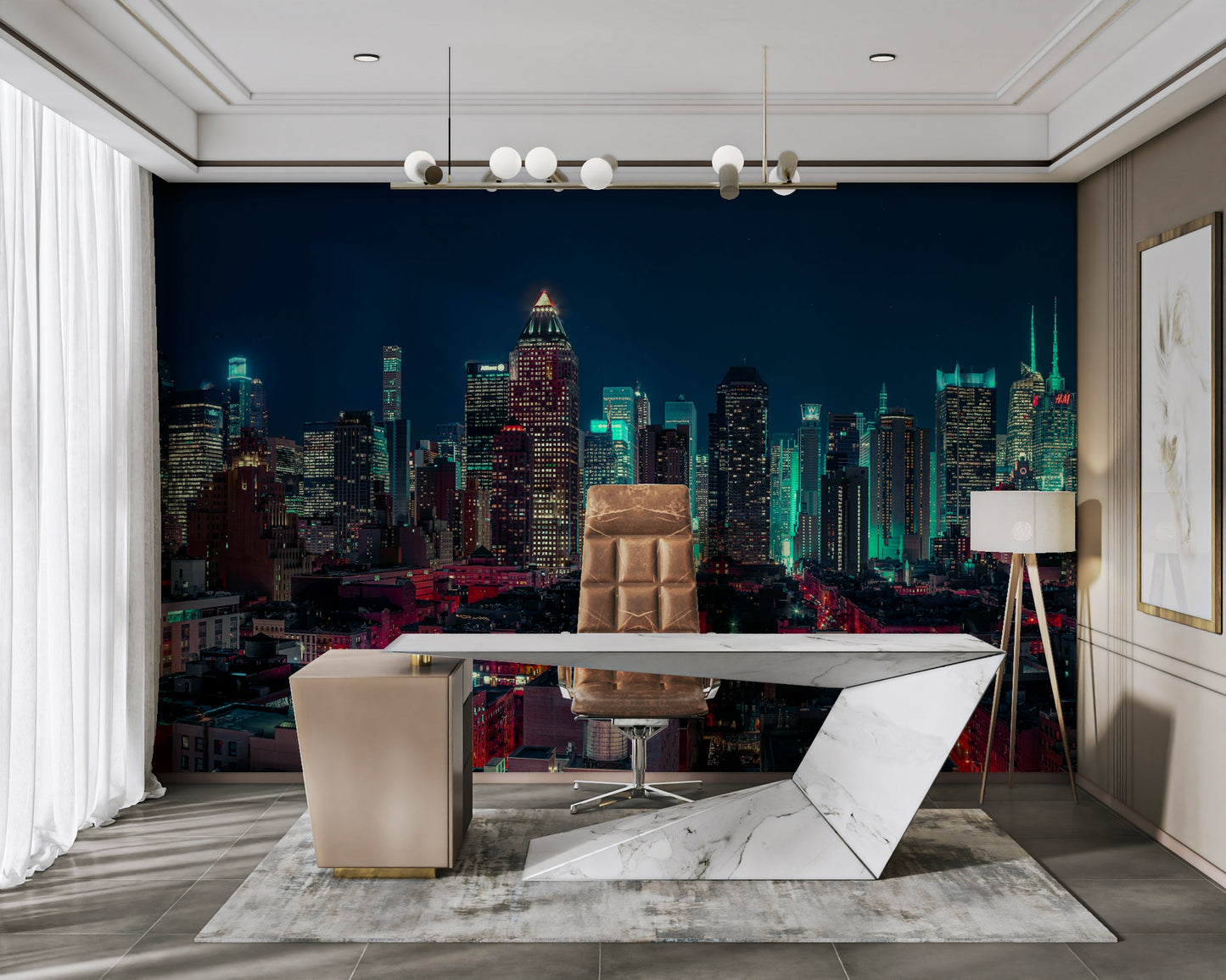 Neon City Nights Wall Mural