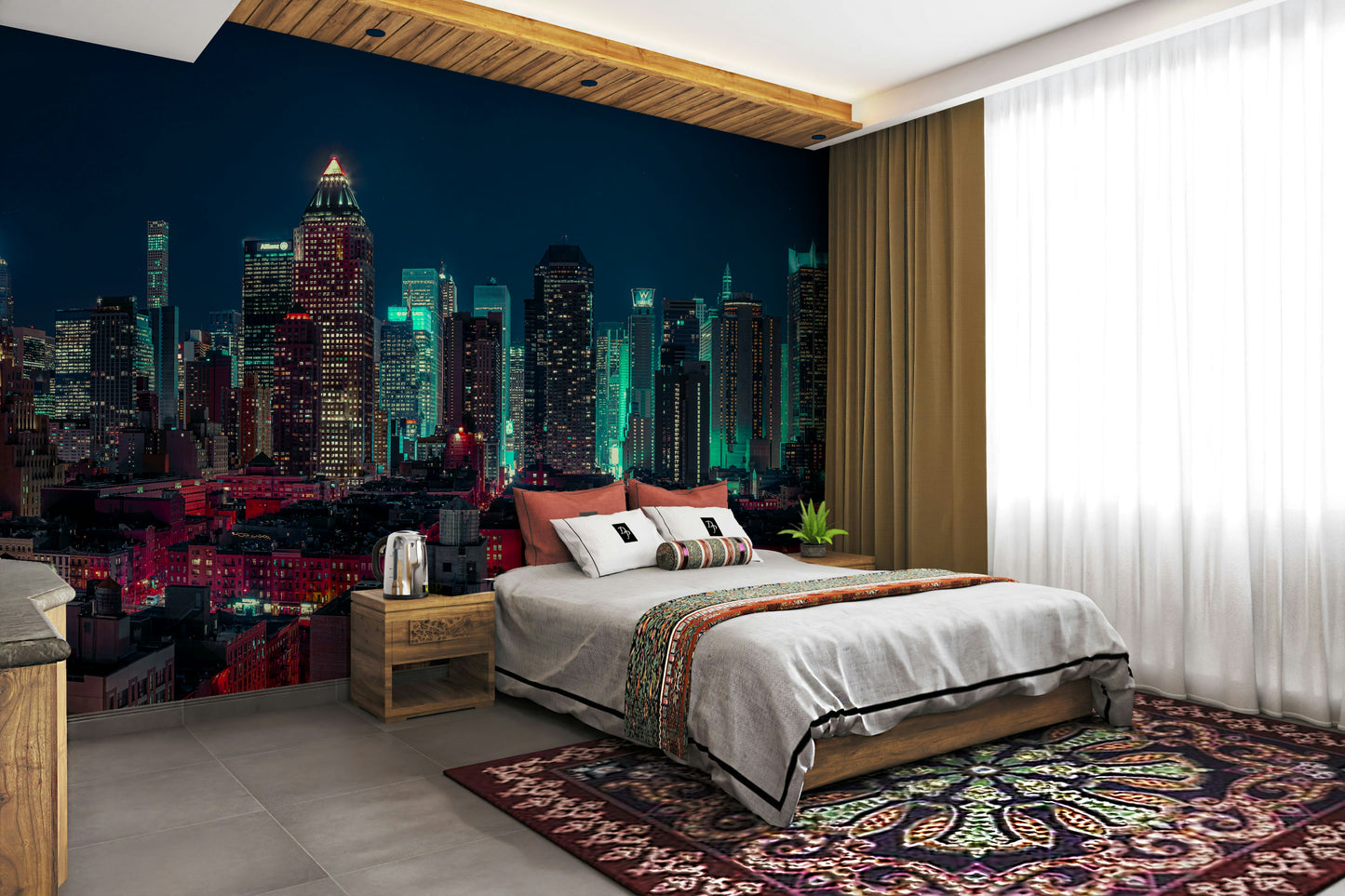 Neon City Nights Wall Mural