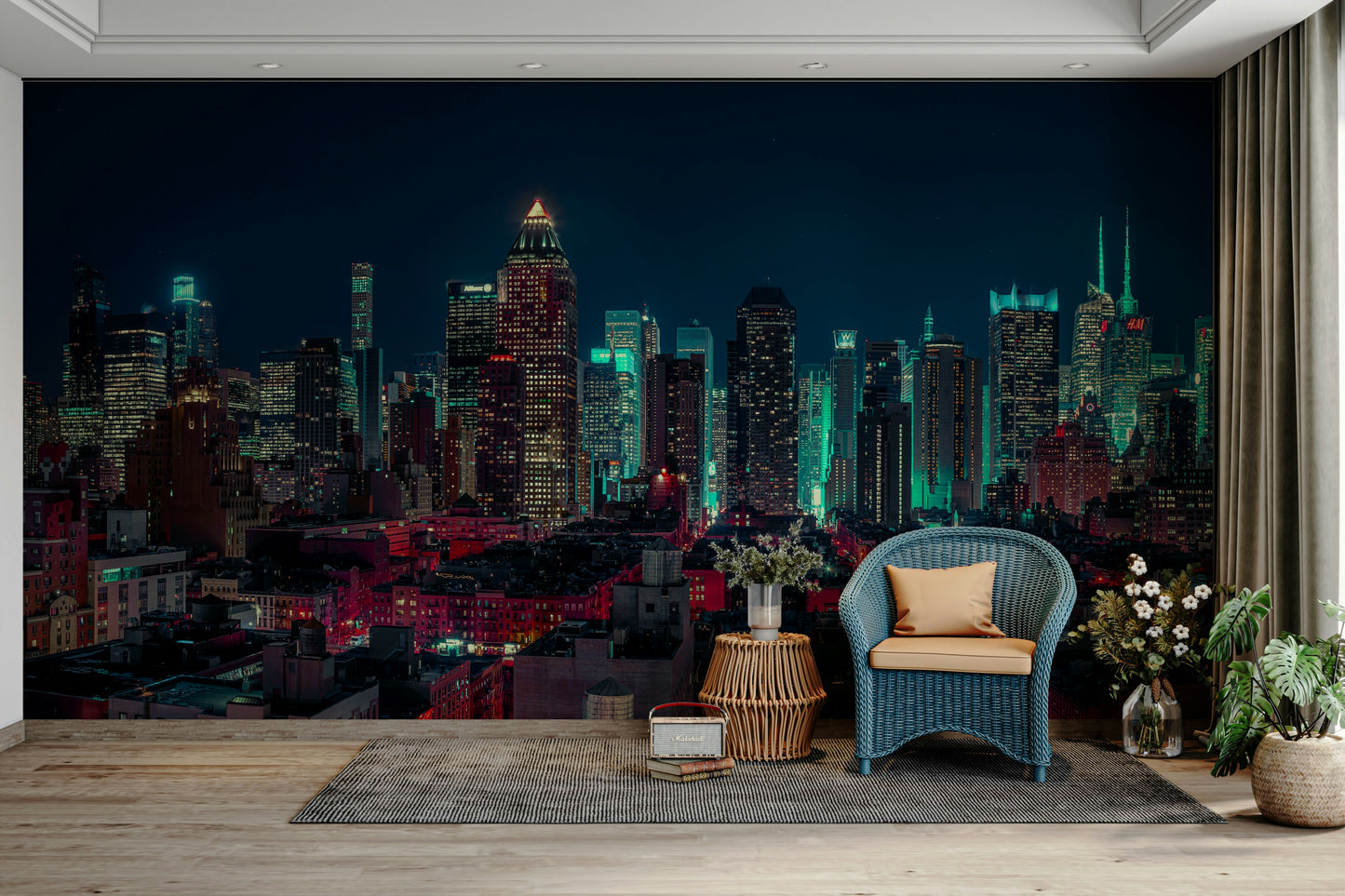 Neon City Nights Wall Mural
