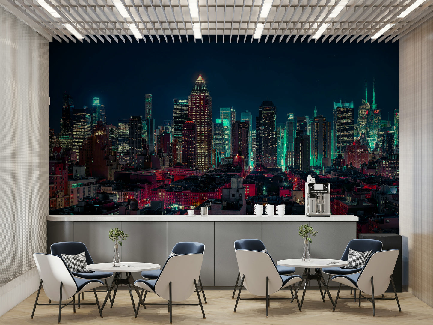 Neon City Nights Wall Mural