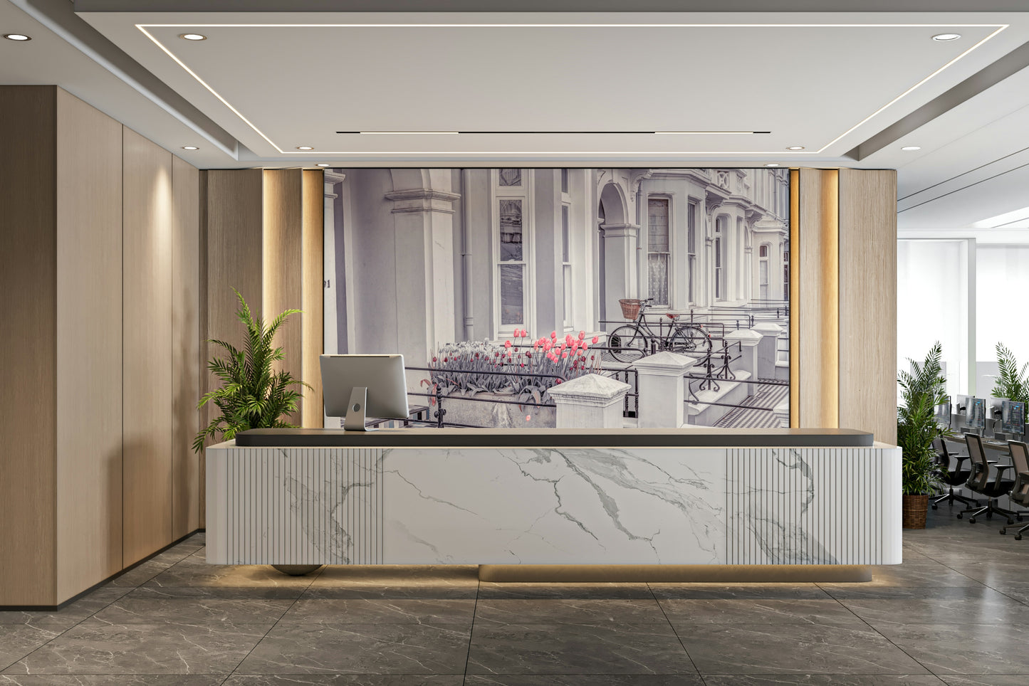 English Houses Facade Wall Mural