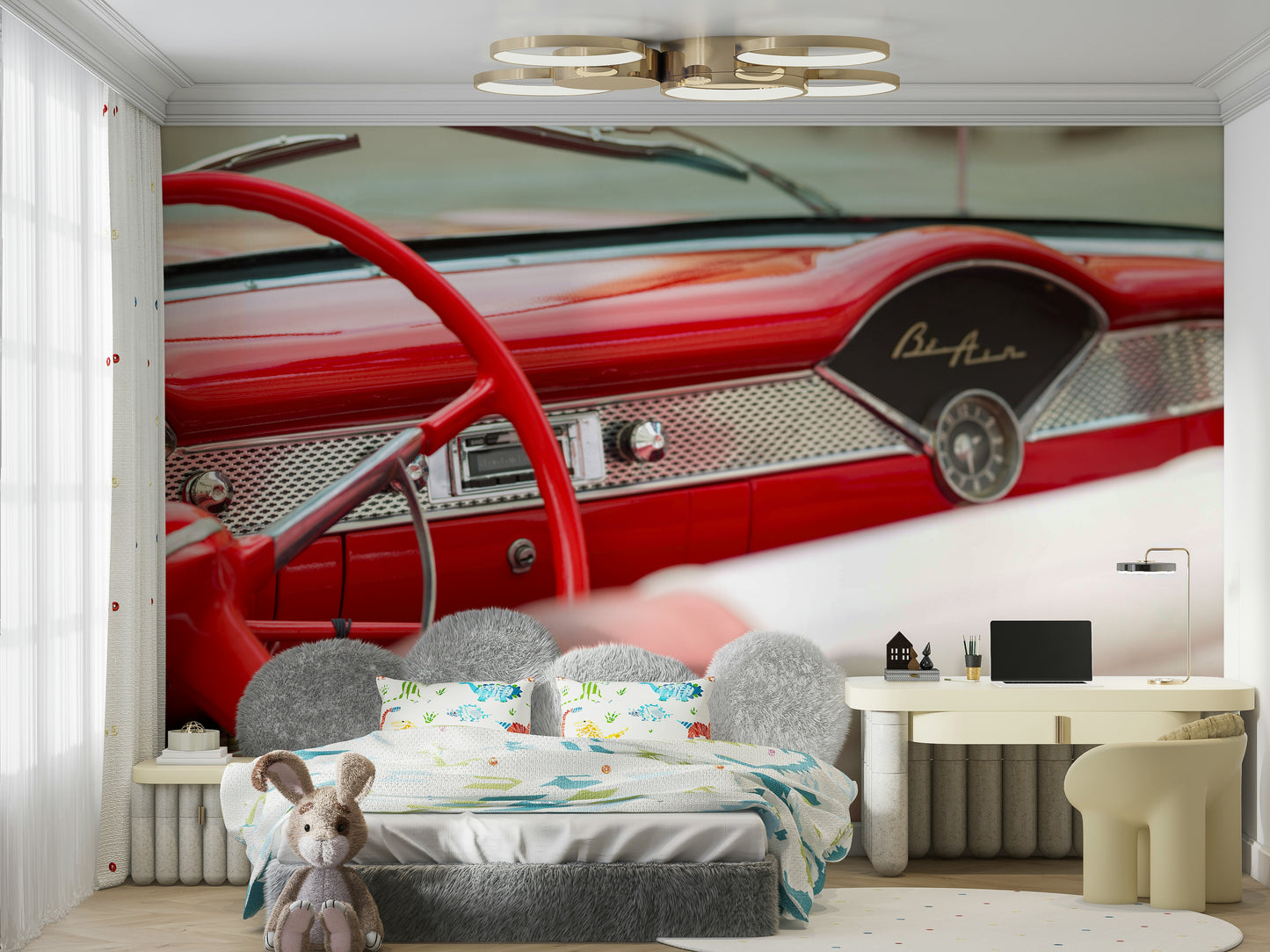 Retro Red: Bel Air Style Wall Mural