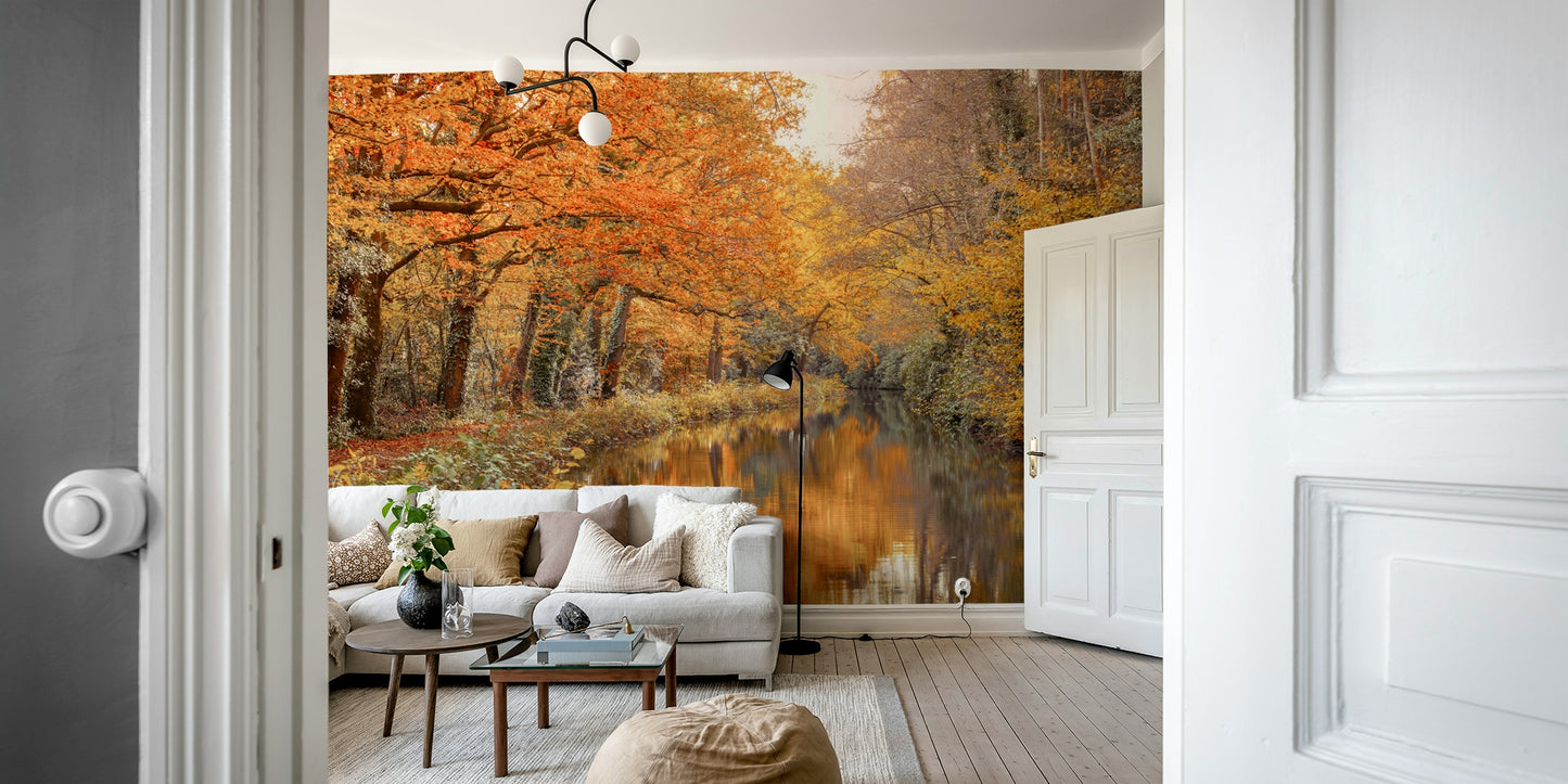 Autumnal River Serenity Wall Mural