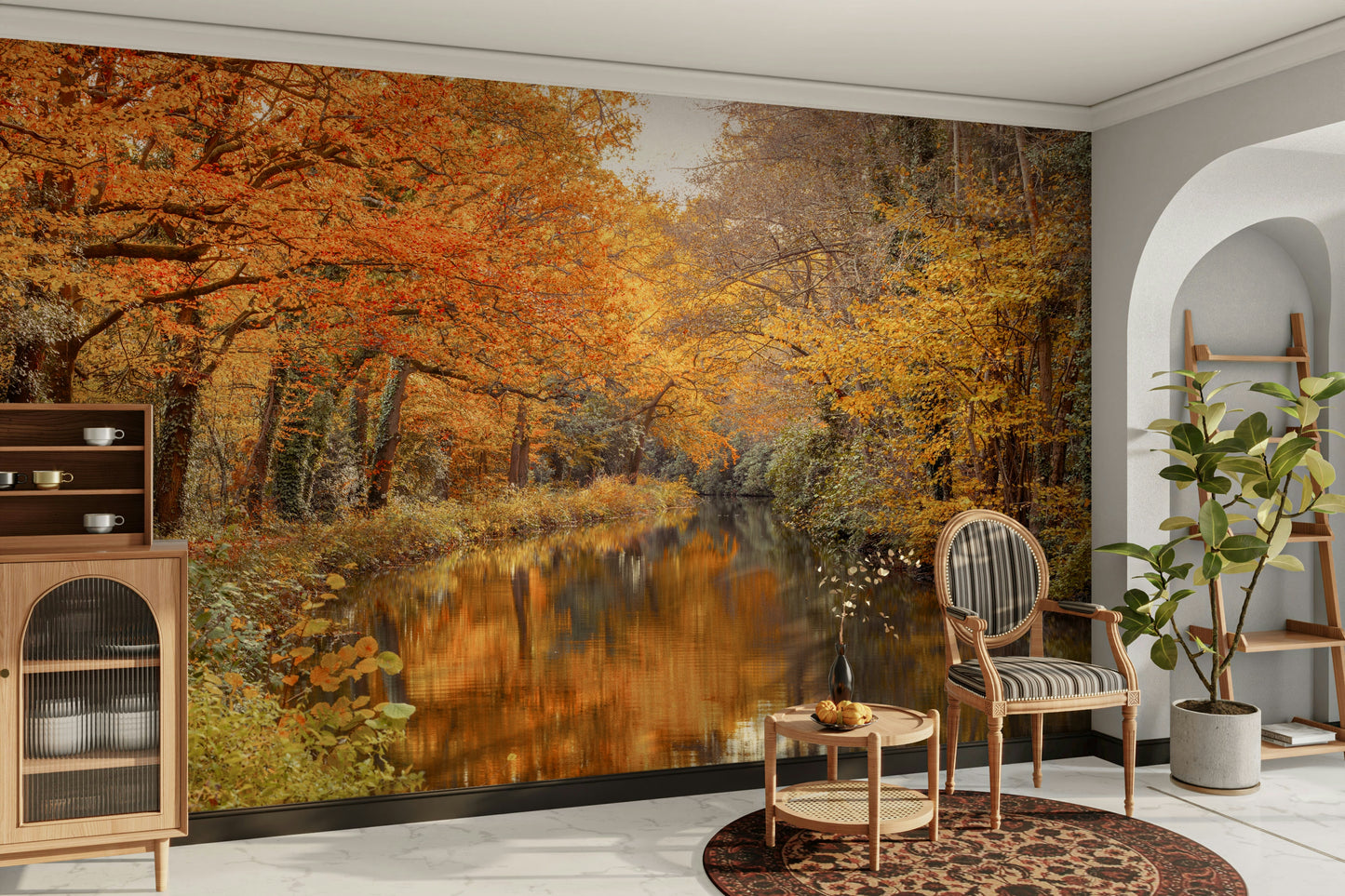 Autumnal River Serenity Wall Mural