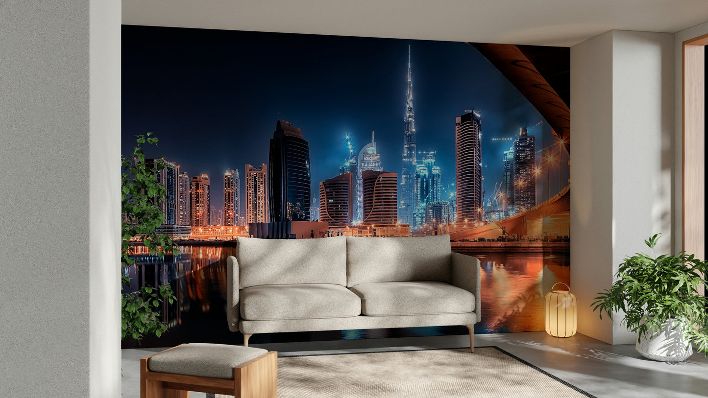 Cityscape Luminescence Wall Mural