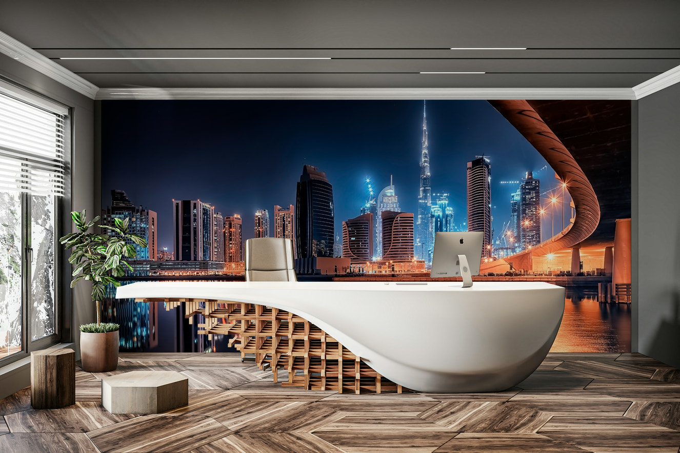 Cityscape Luminescence Wall Mural