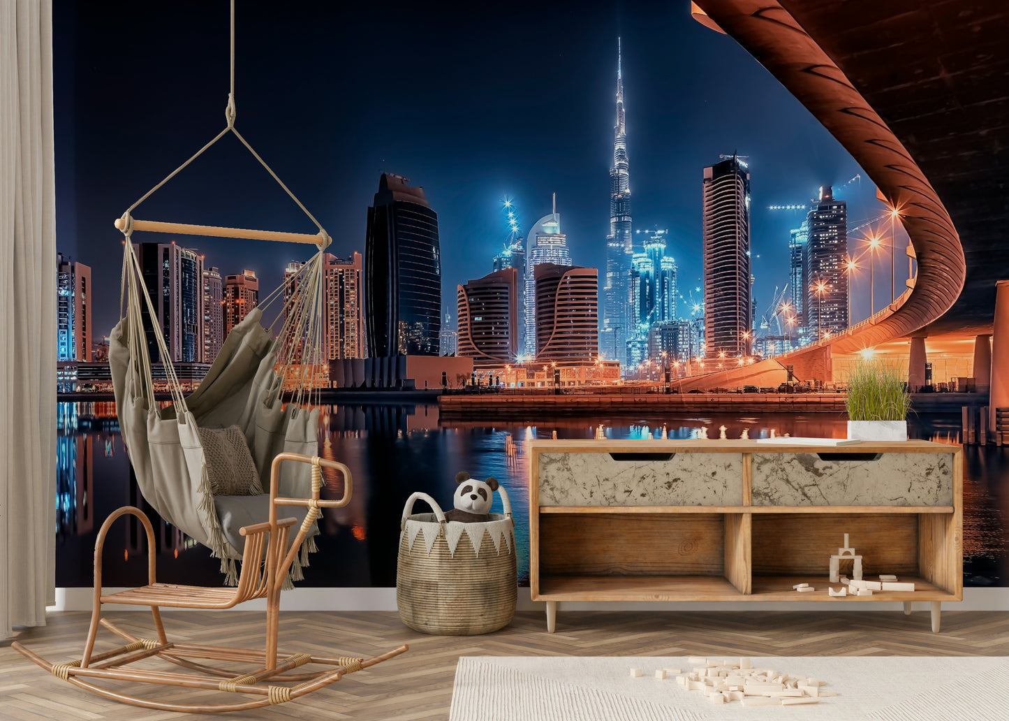 Cityscape Luminescence Wall Mural