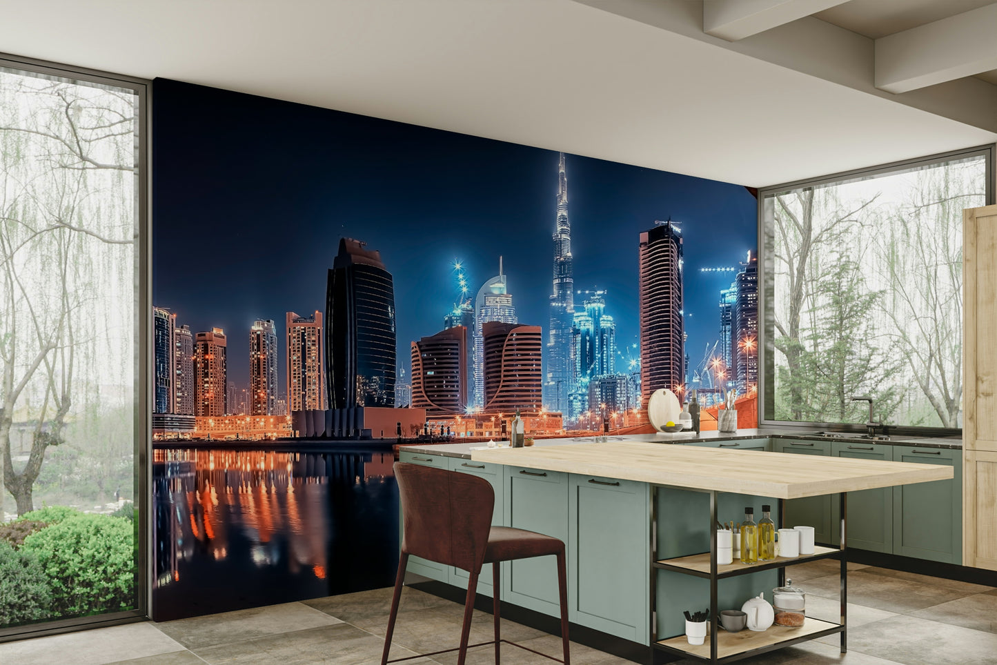 Cityscape Luminescence Wall Mural