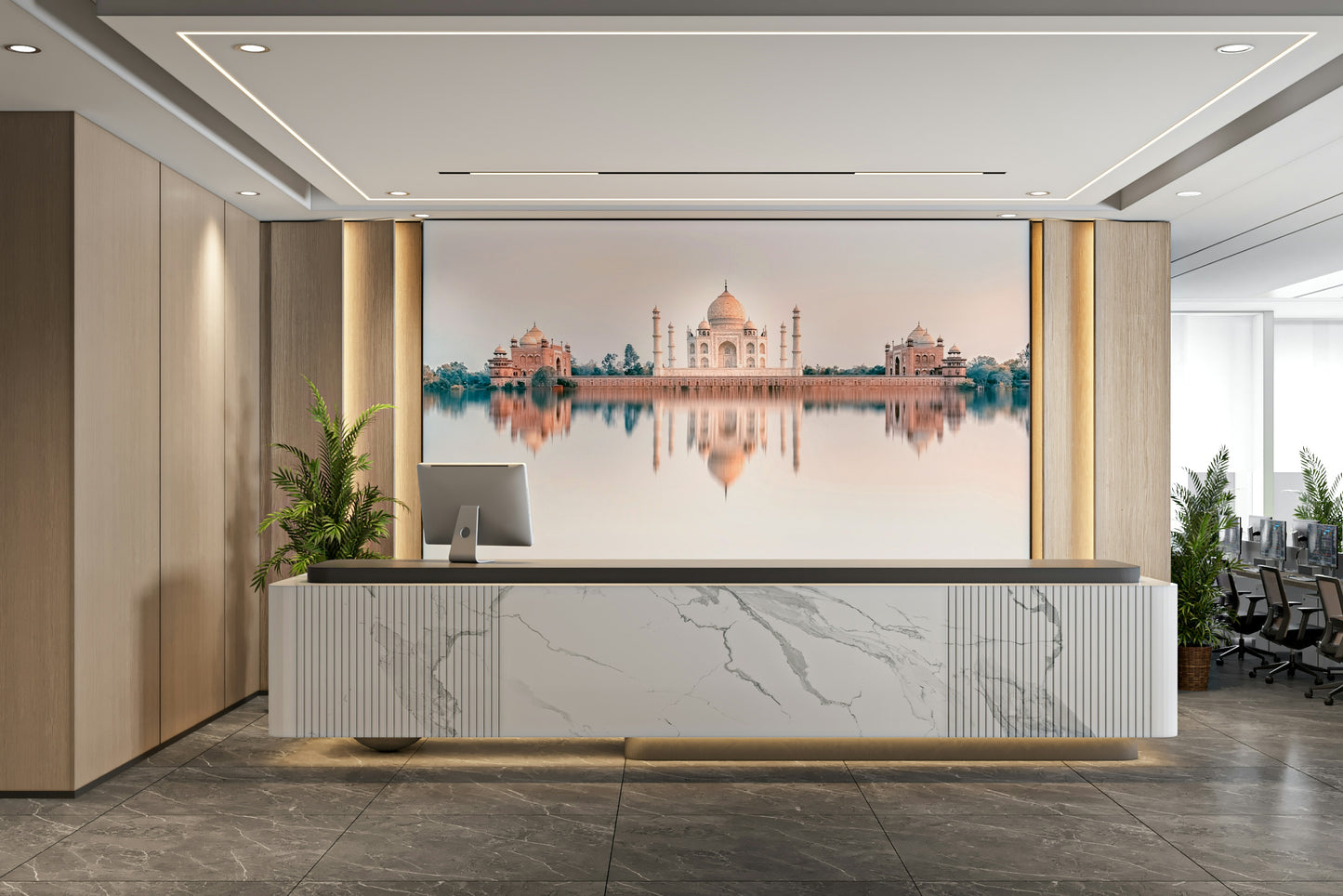 Taj Mahal Reflection Wall Mural
