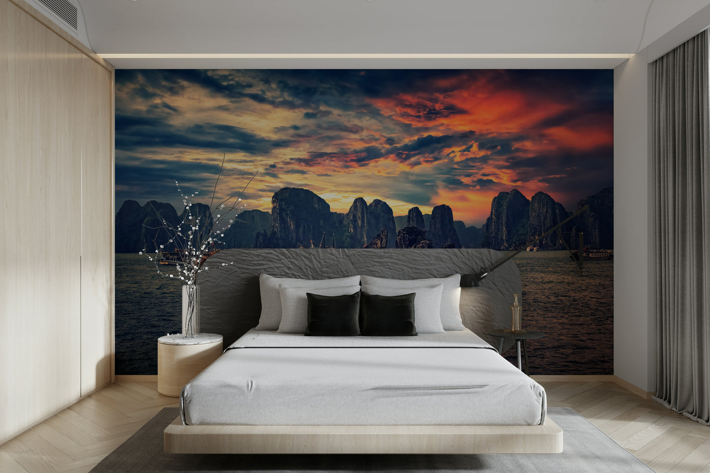 Halong Bay Sunset Wall Mural