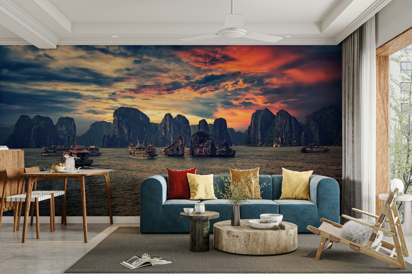 Halong Bay Sunset Wall Mural