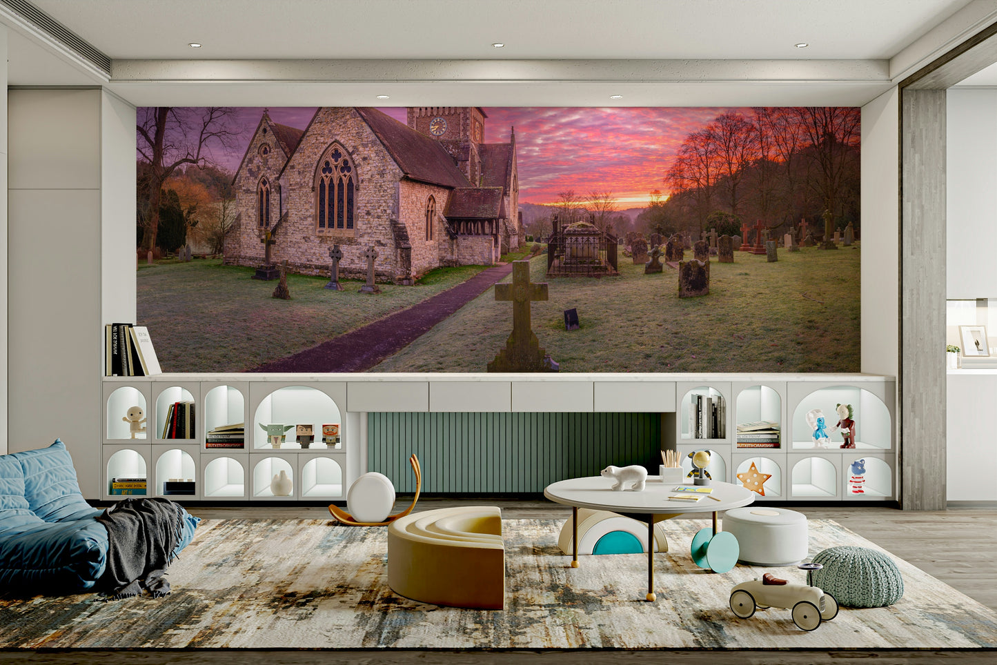 Dawn at the Church Wall Mural