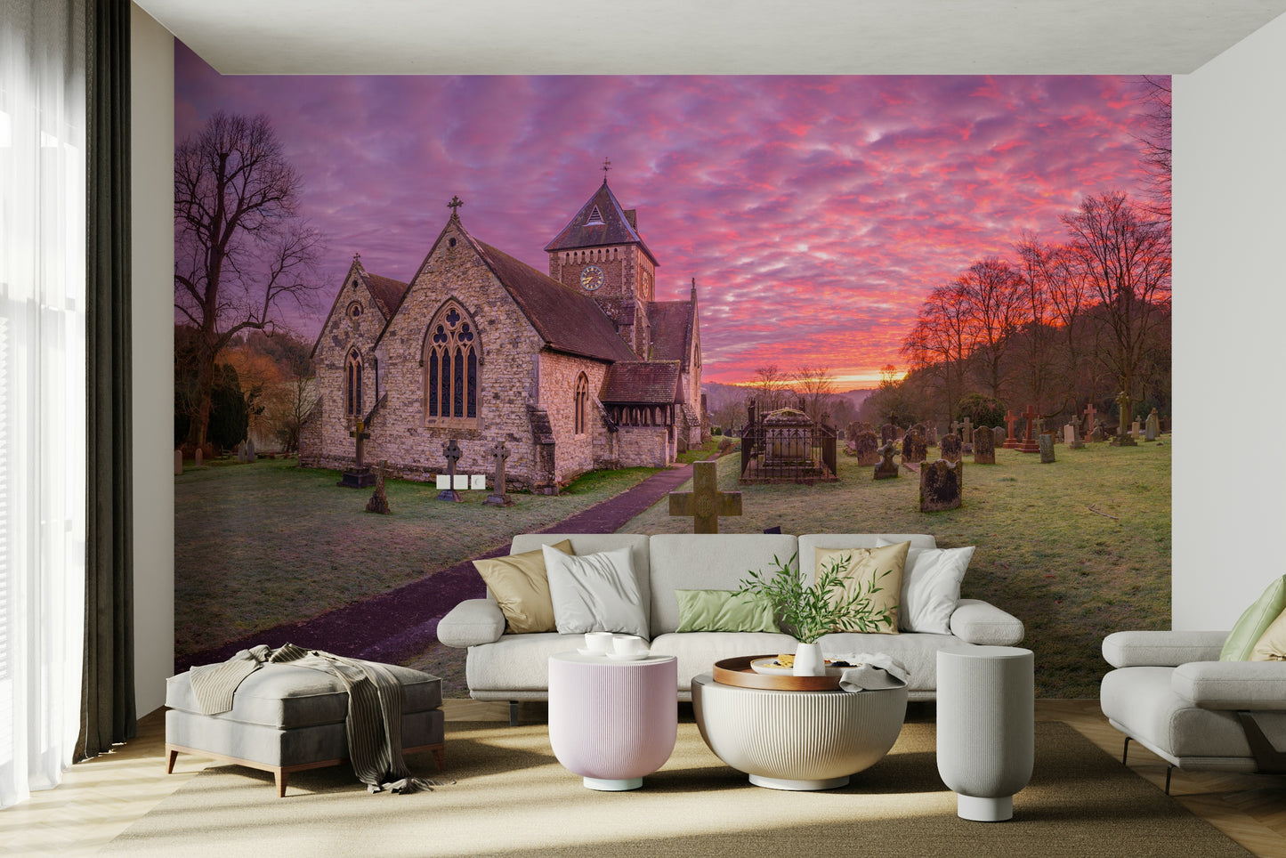 Dawn at the Church Wall Mural