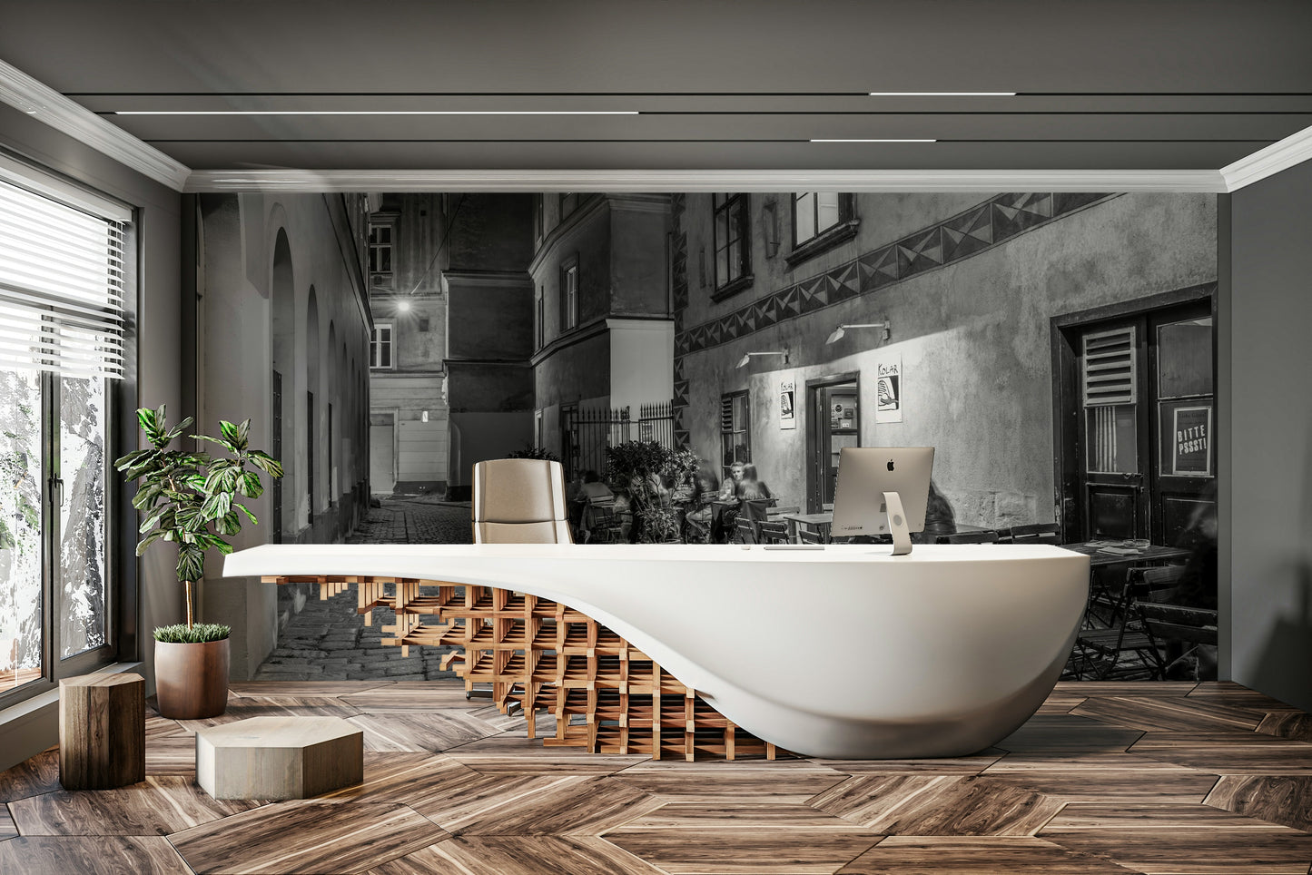 Street cafe in Vienna Wall Mural