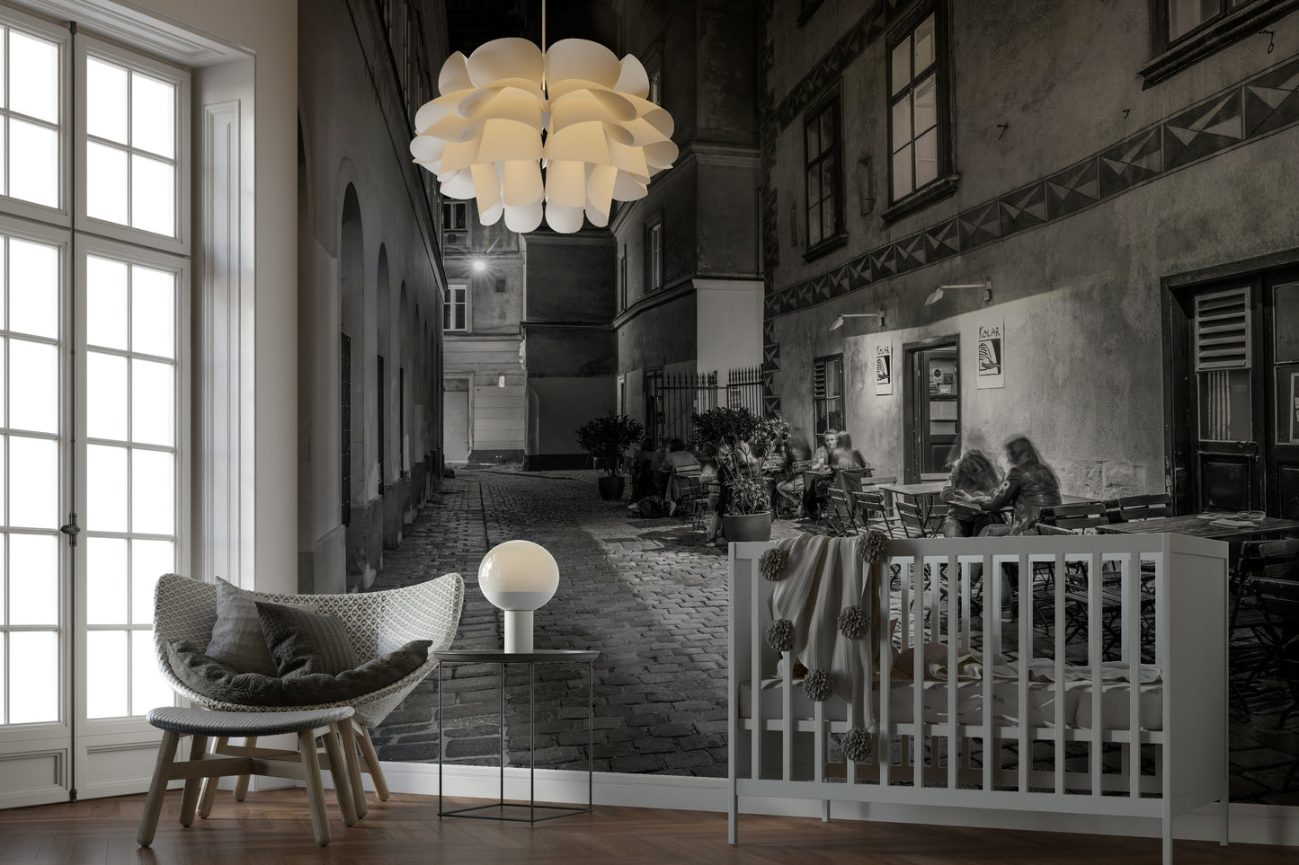 Street cafe in Vienna Wall Mural