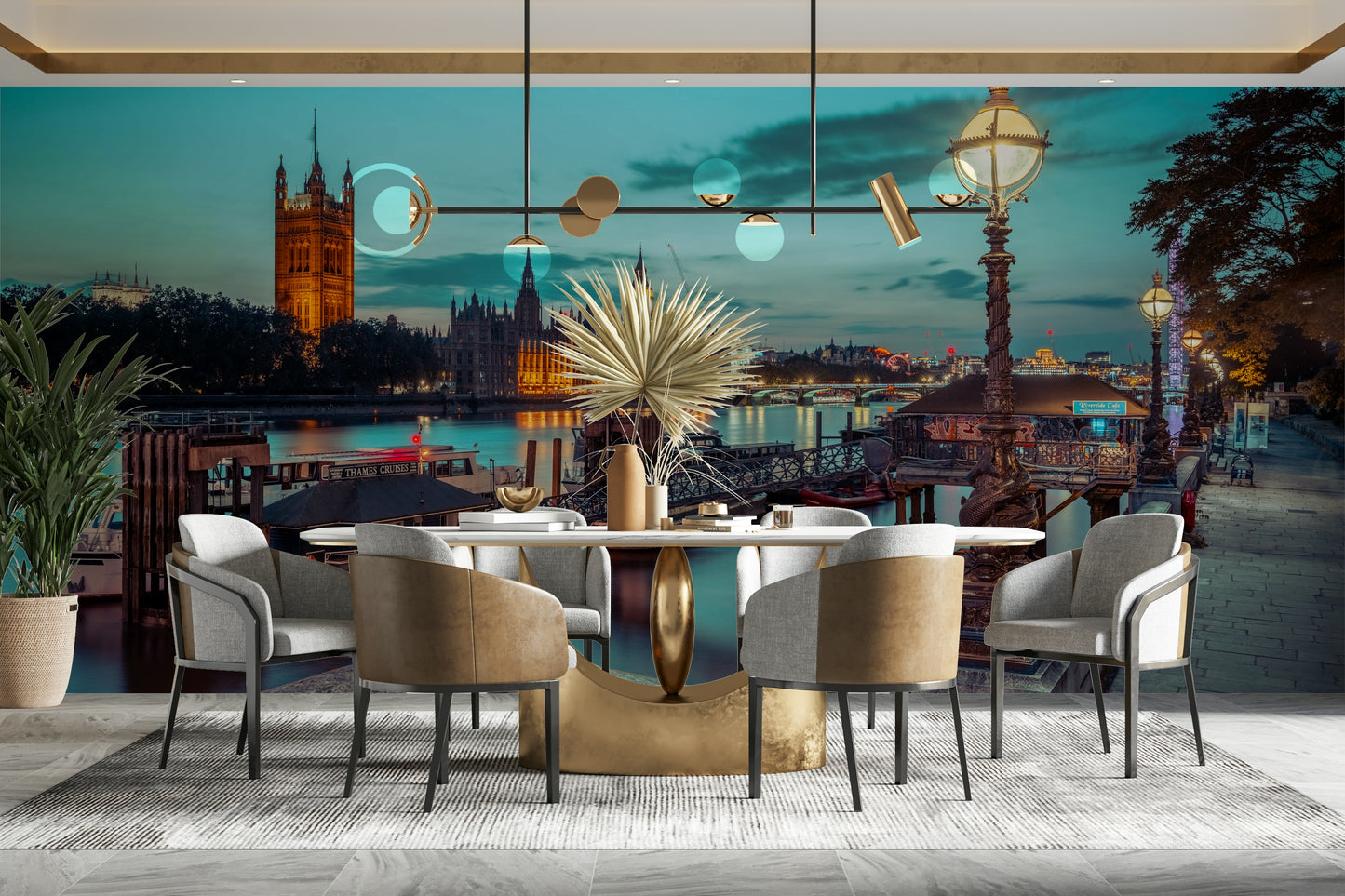 Twilight Thames Embrace Wall Mural