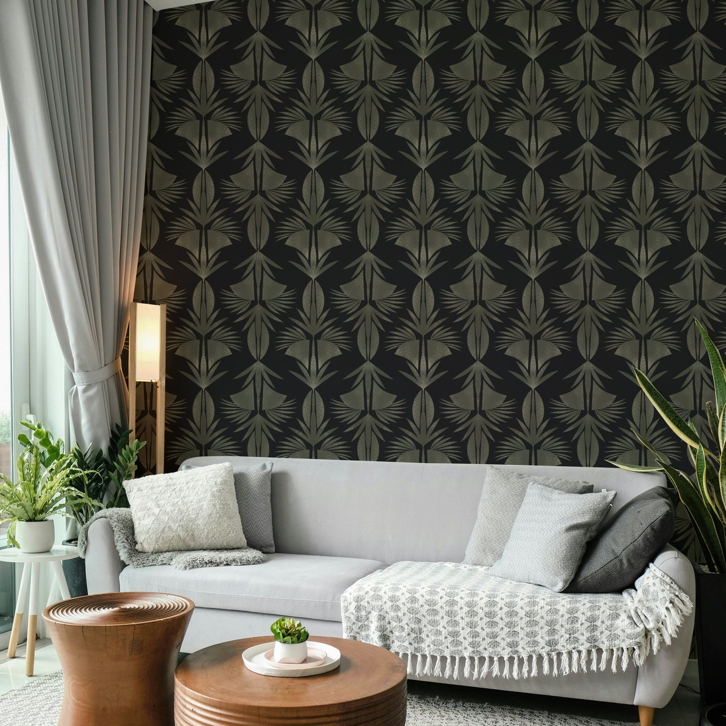 Art Deco Leaf Wallpaper⁠