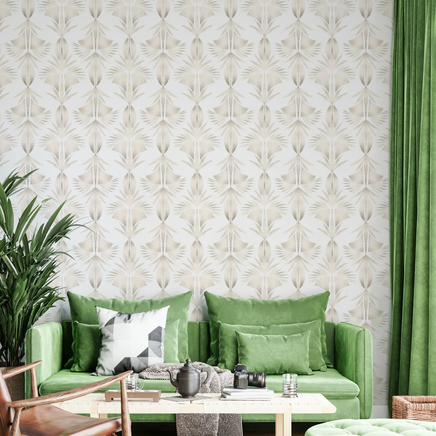 Palm Fronds: Sepia Dreams Wallpaper⁠