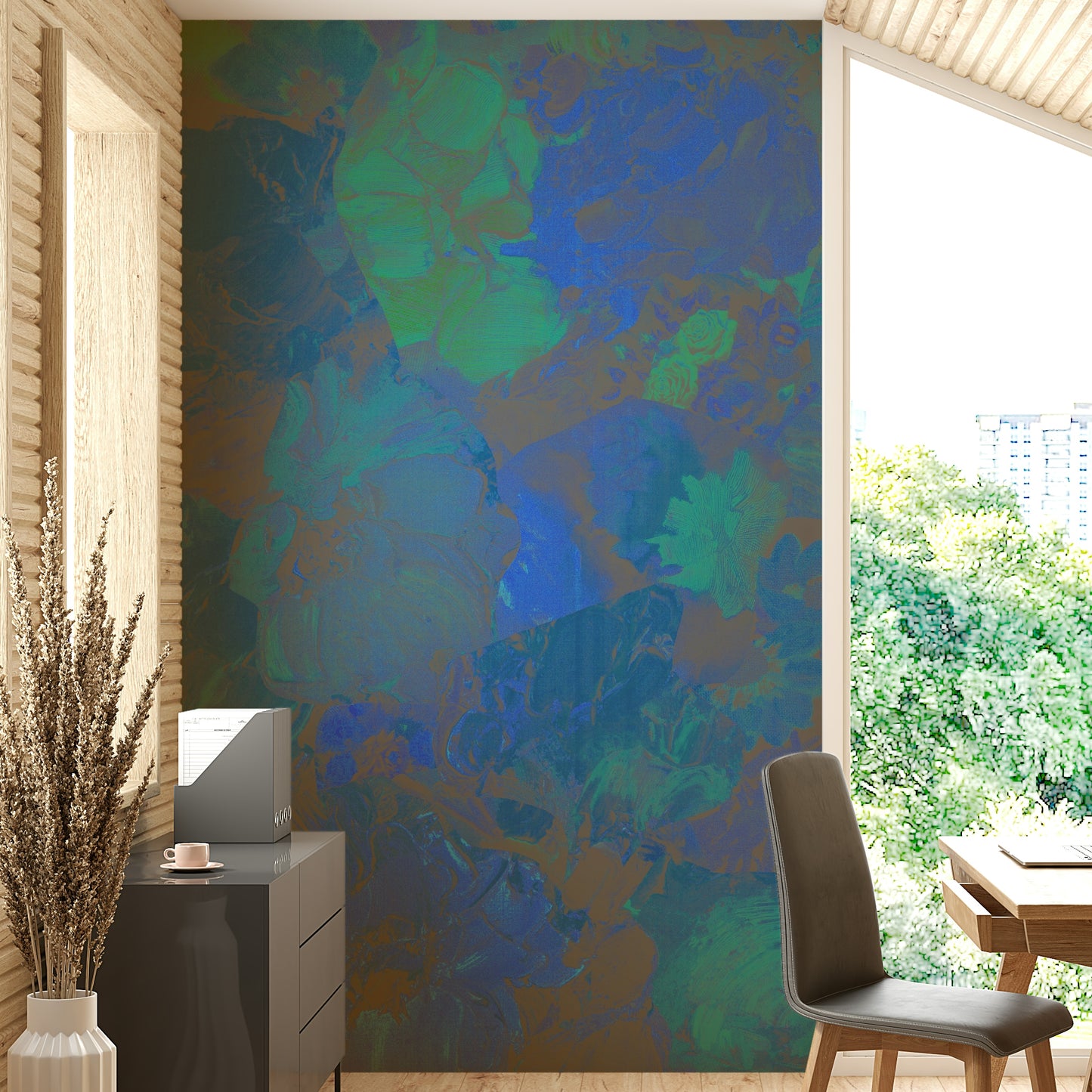 Azure Bloom Wall Mural