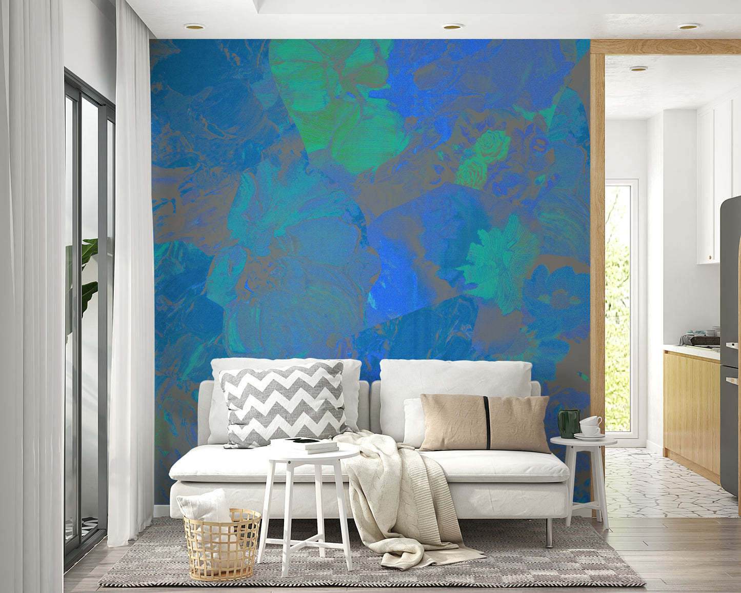 Azure Bloom Wall Mural