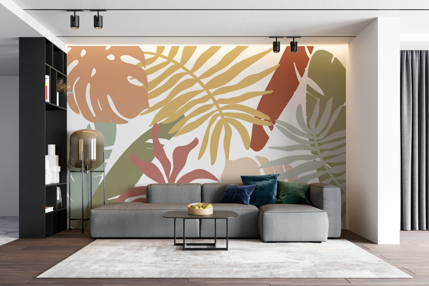Boho Tropical Leaves Wall Mural