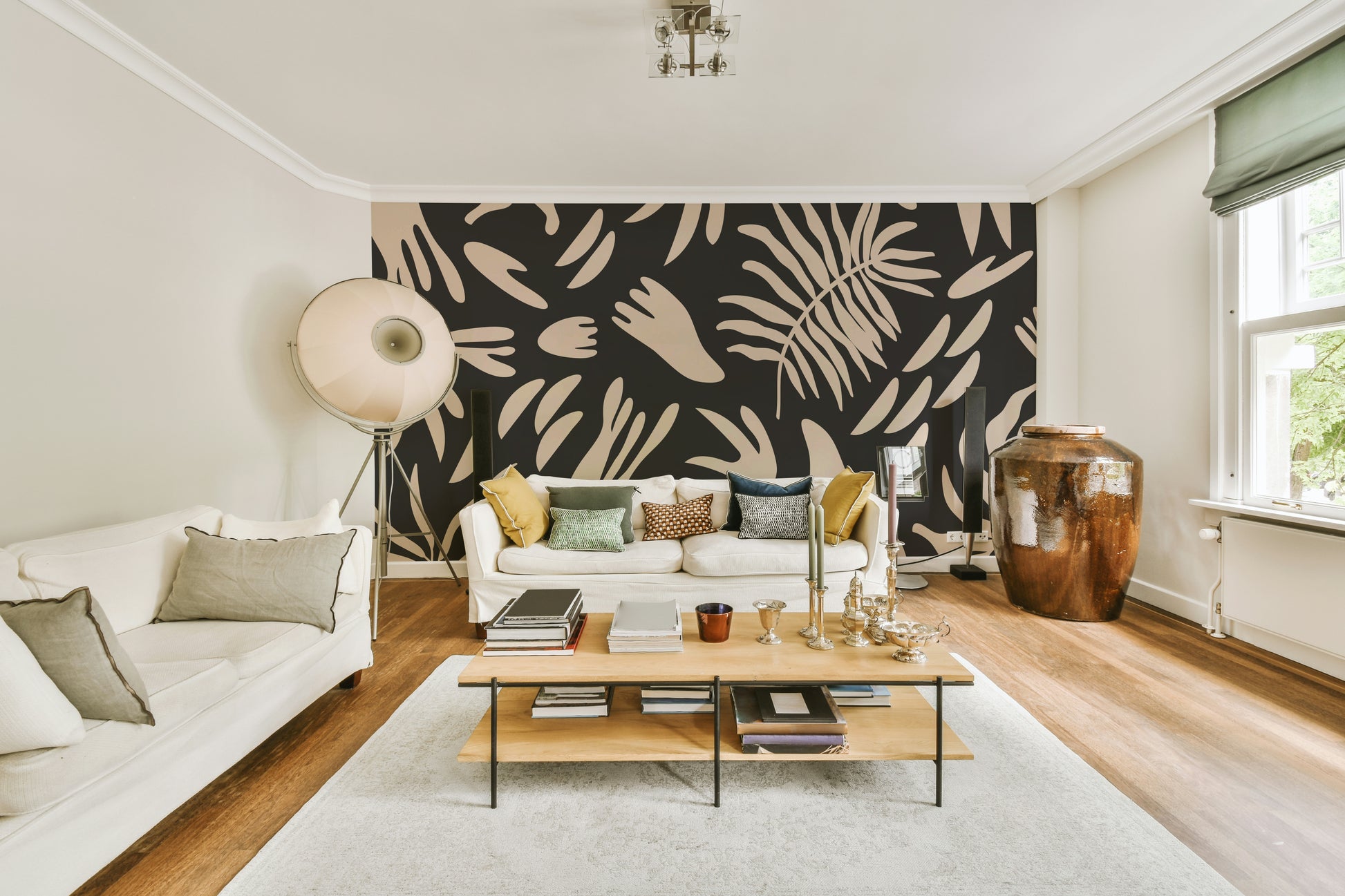 A beautiful abstract organic wallpaper mural for a modern room.

