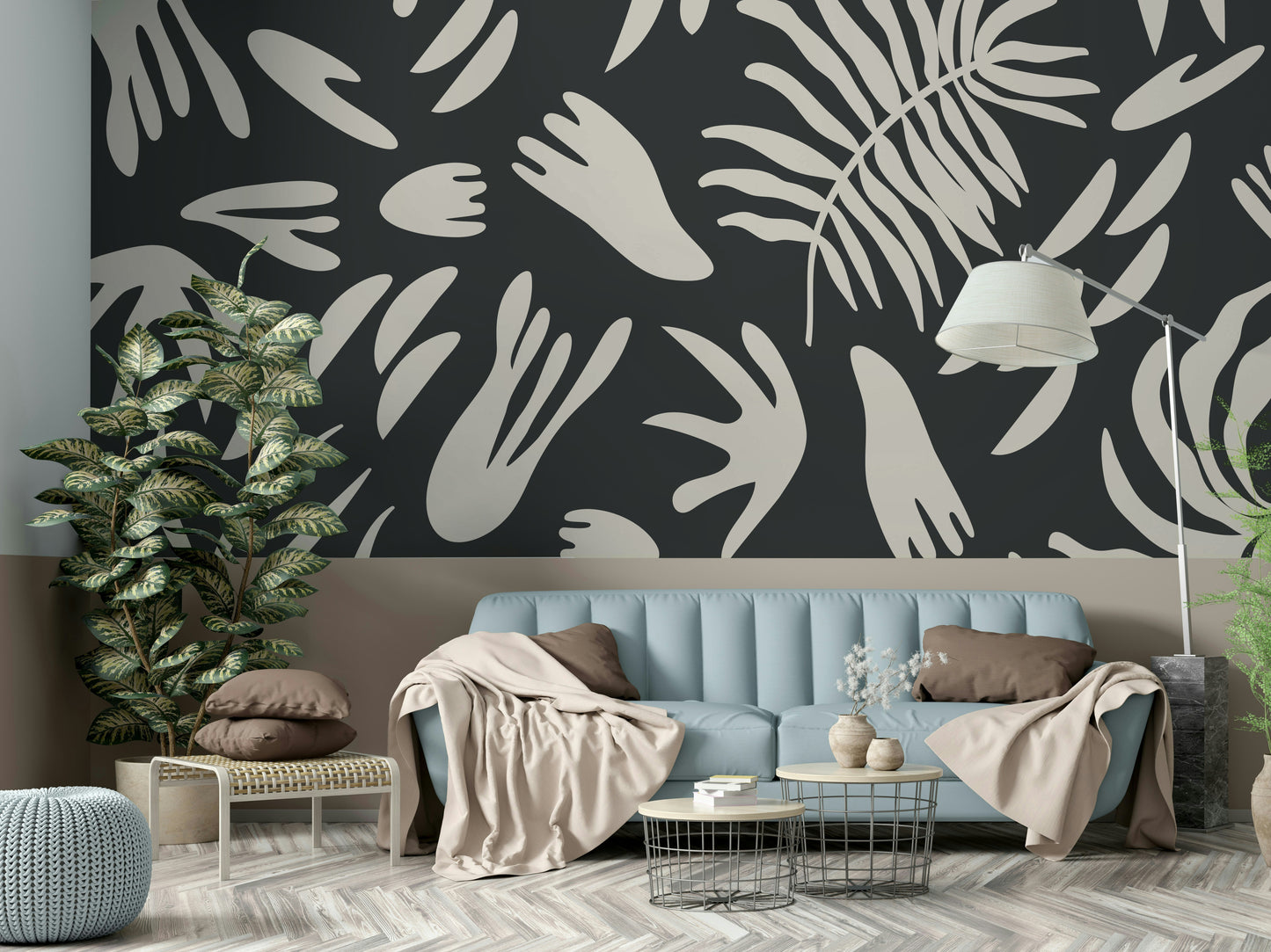 A serene subtle curve wall mural for your decor.

