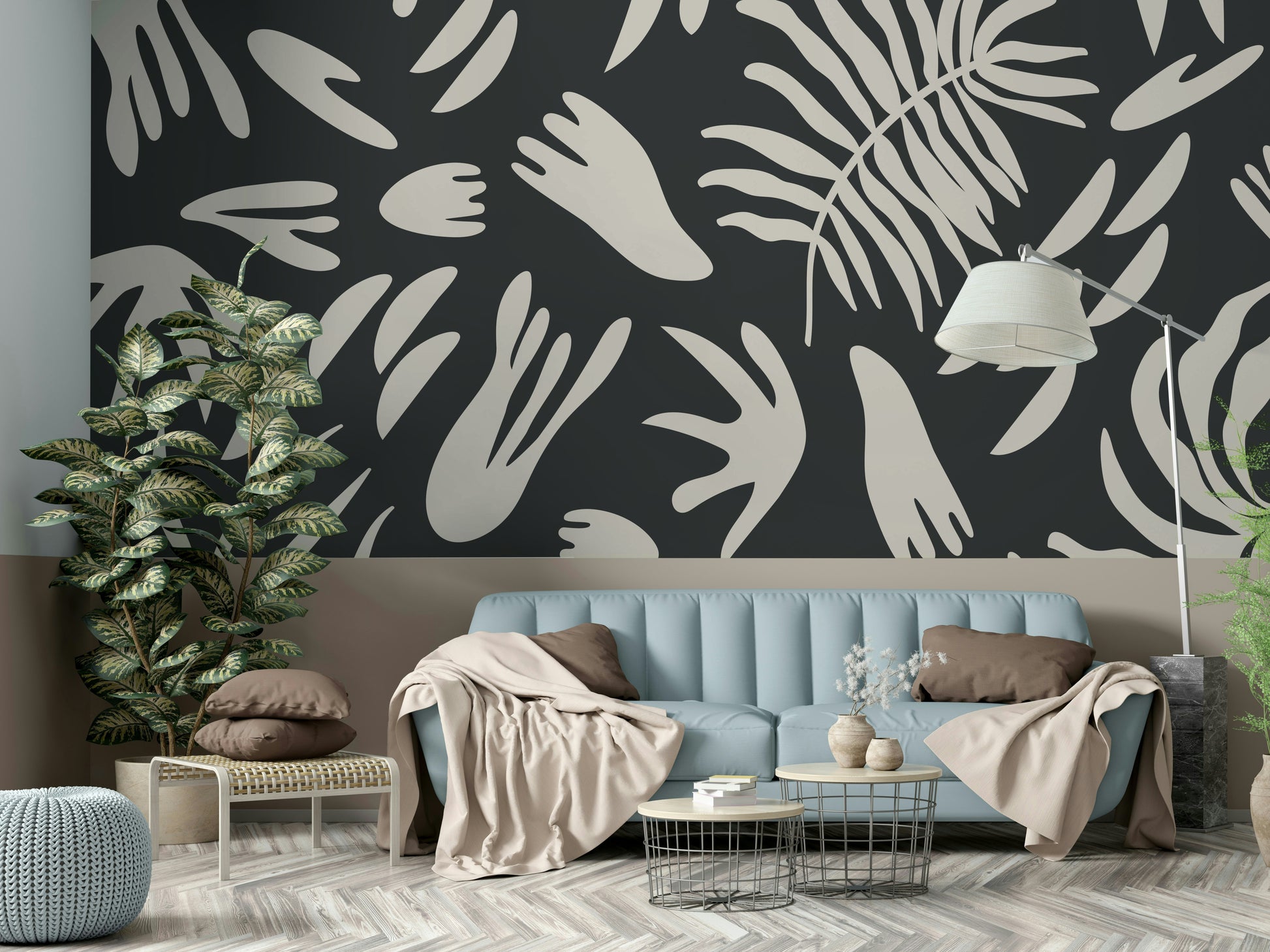 A serene subtle curve wall mural for your decor.

