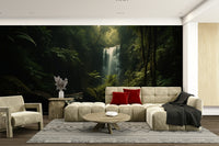 An artistic nature escape mural for home decor.

