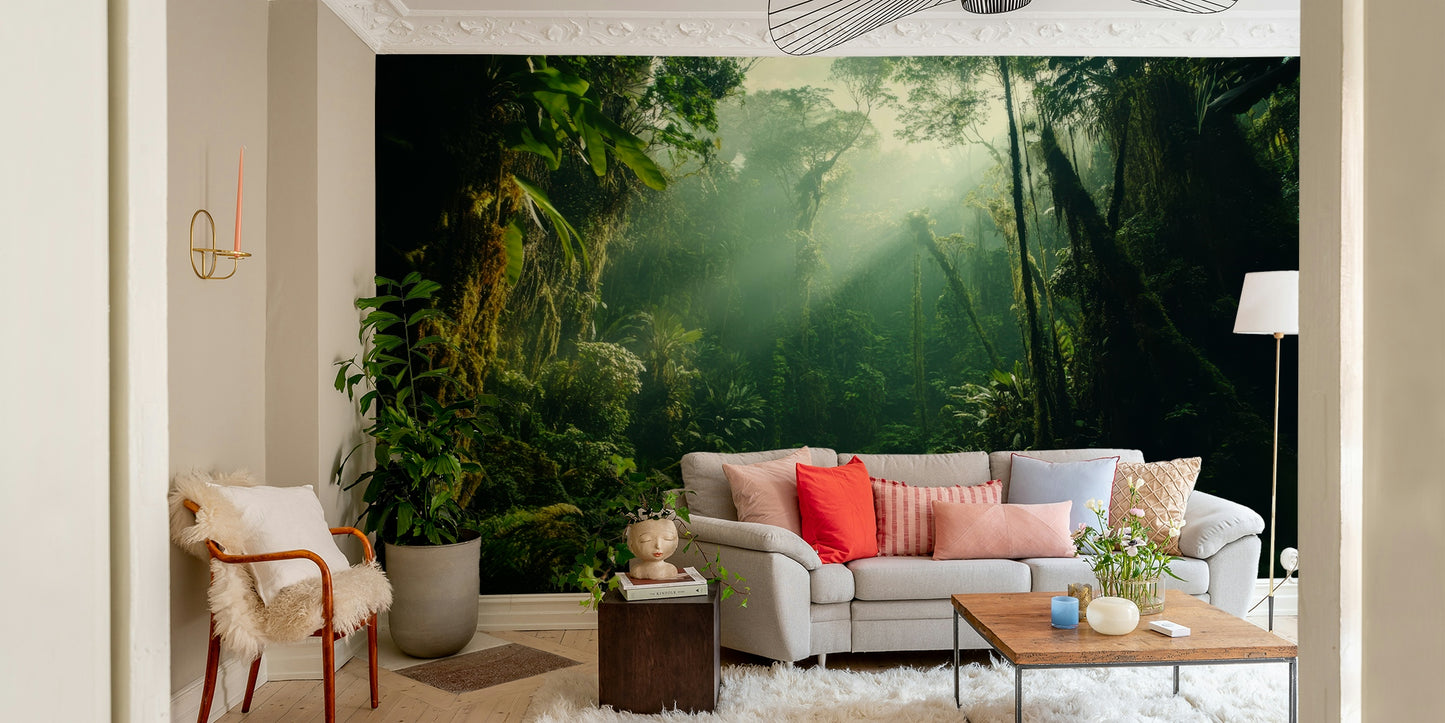 A serene tropical tree wall mural for your decor.

