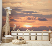 A contemplative golden cloud wallpaper mural for a feature wall.

