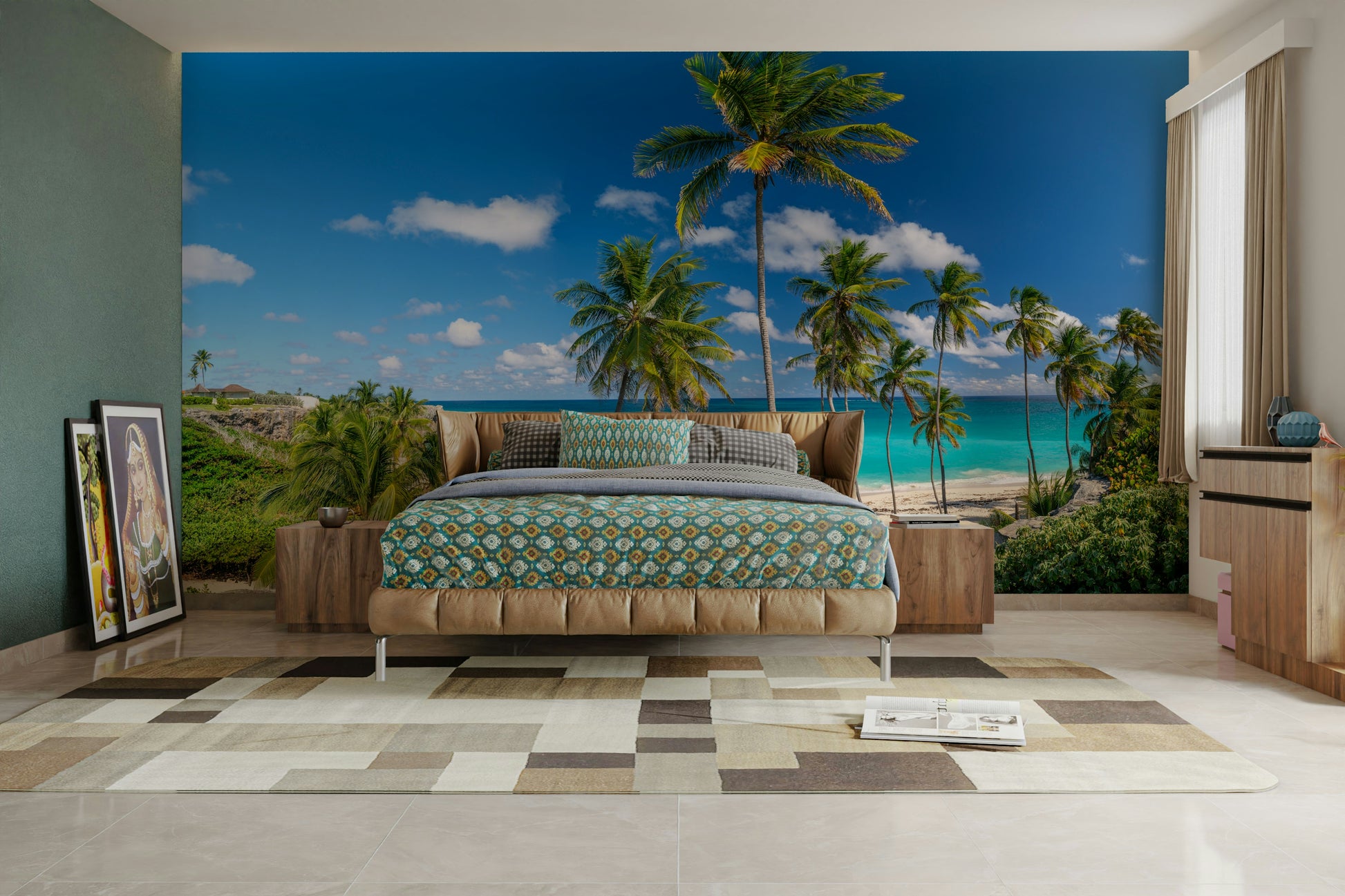 A classic palm tree wallpaper for walls.



