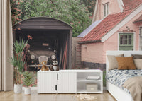 An artistic farmhouse theme mural for home decor.

