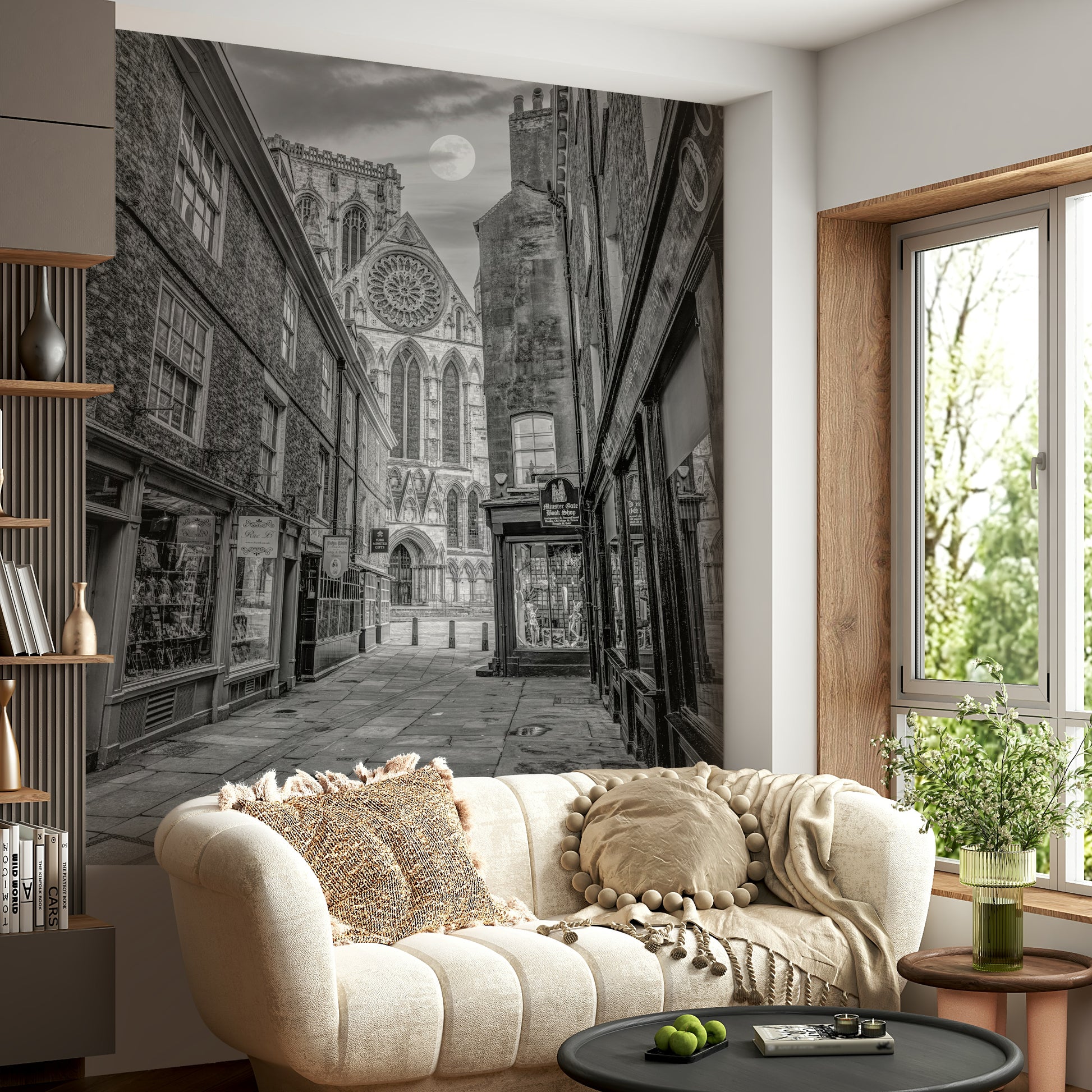 A classic Gothic style wallpaper for walls.

