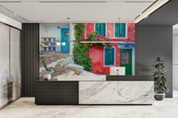 An artistic nature seascape mural for home decor.

