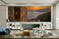 A serene Greek island vista wall mural for your decor.

