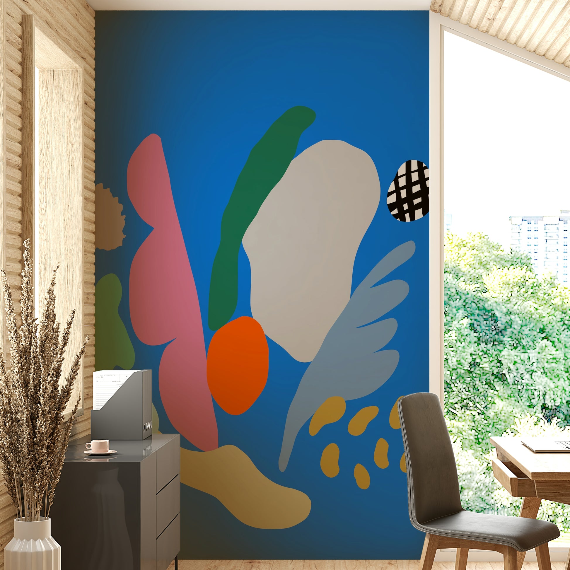 A beautiful whimsical ice cream wallpaper mural for a playful room.

